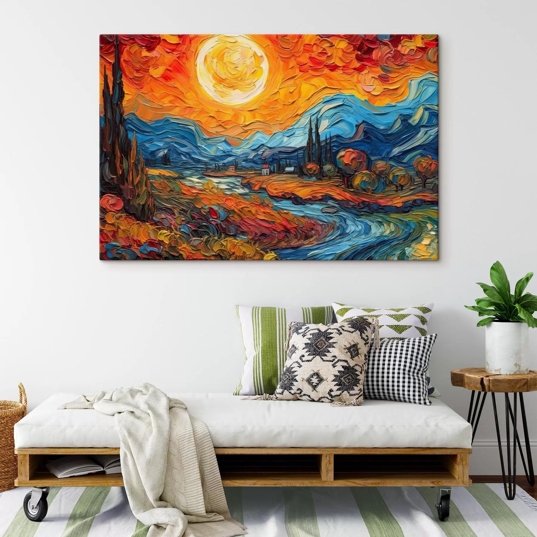 Tablouri Peisaj vibrant sub un soare strălucitor s38057