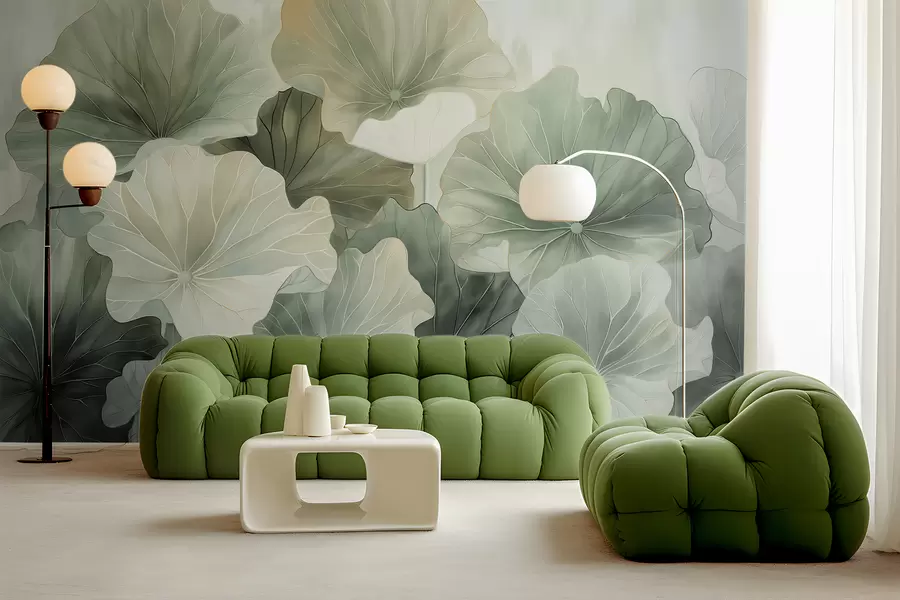 fototapet Frunze senine în nuanțe moi w07938v1