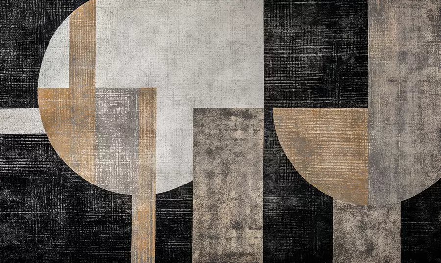 fototapet Abstracție modernă texturată în culorile negru și portocaliu w07878