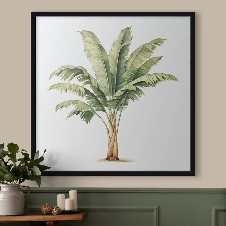 fototapet Acuarelă ilustrare minimalistă a unui palmier bananier f39562