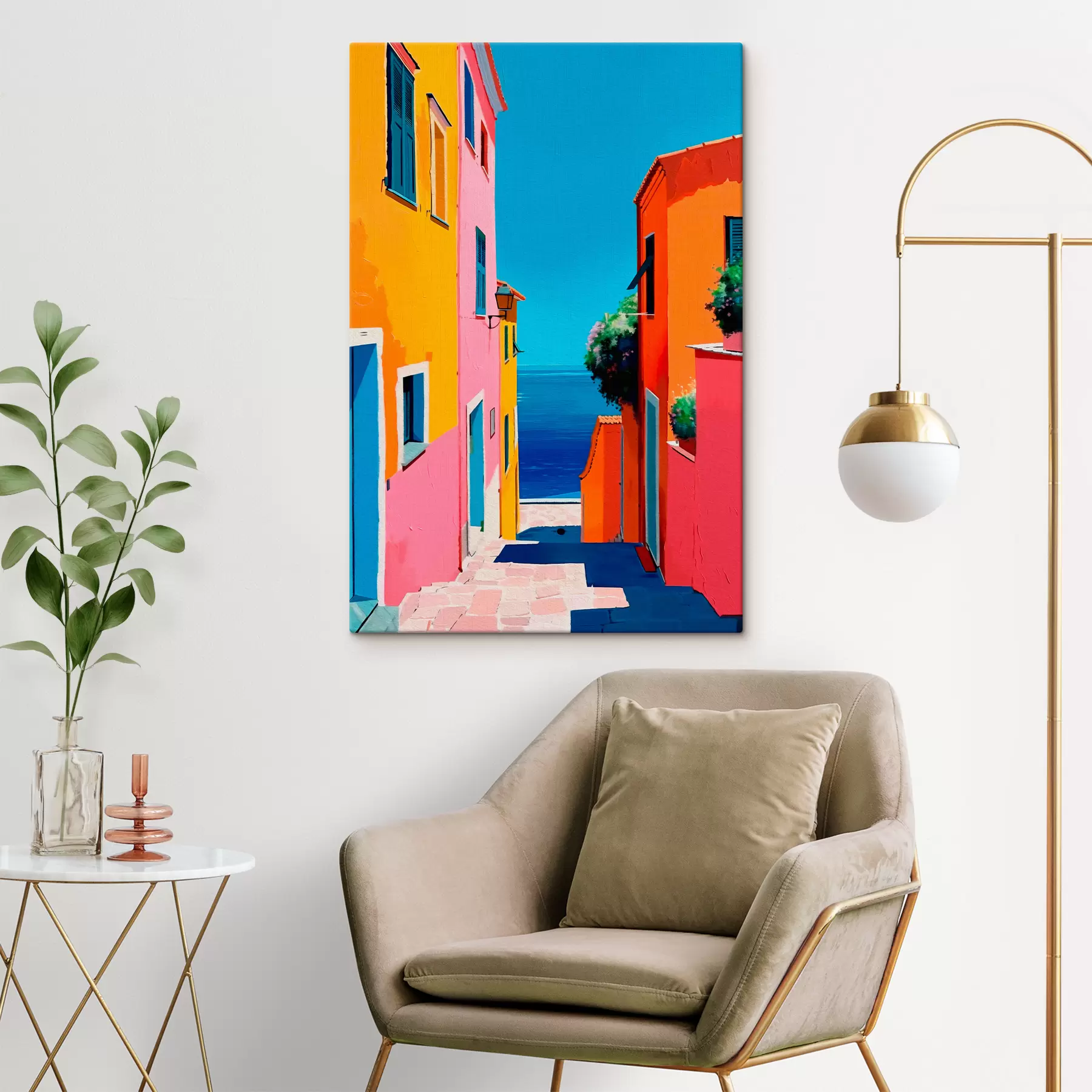 fototapet Vedere la mare și stradă luminoasă s39582