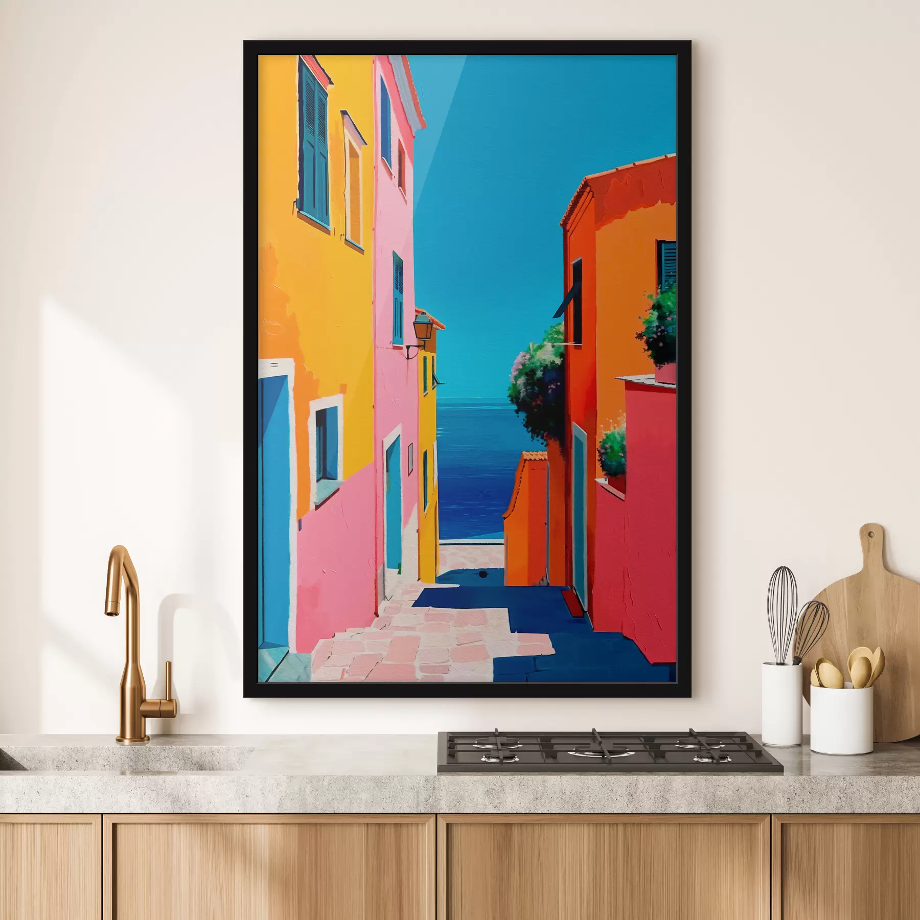 Tablouri Vedere la mare și stradă luminoasă f39582