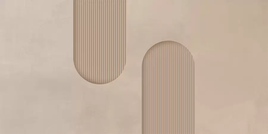 fototapet Tapet texturat Art Deco în tonuri calde de bej. Imitarea arcurilor volumetrice w08048