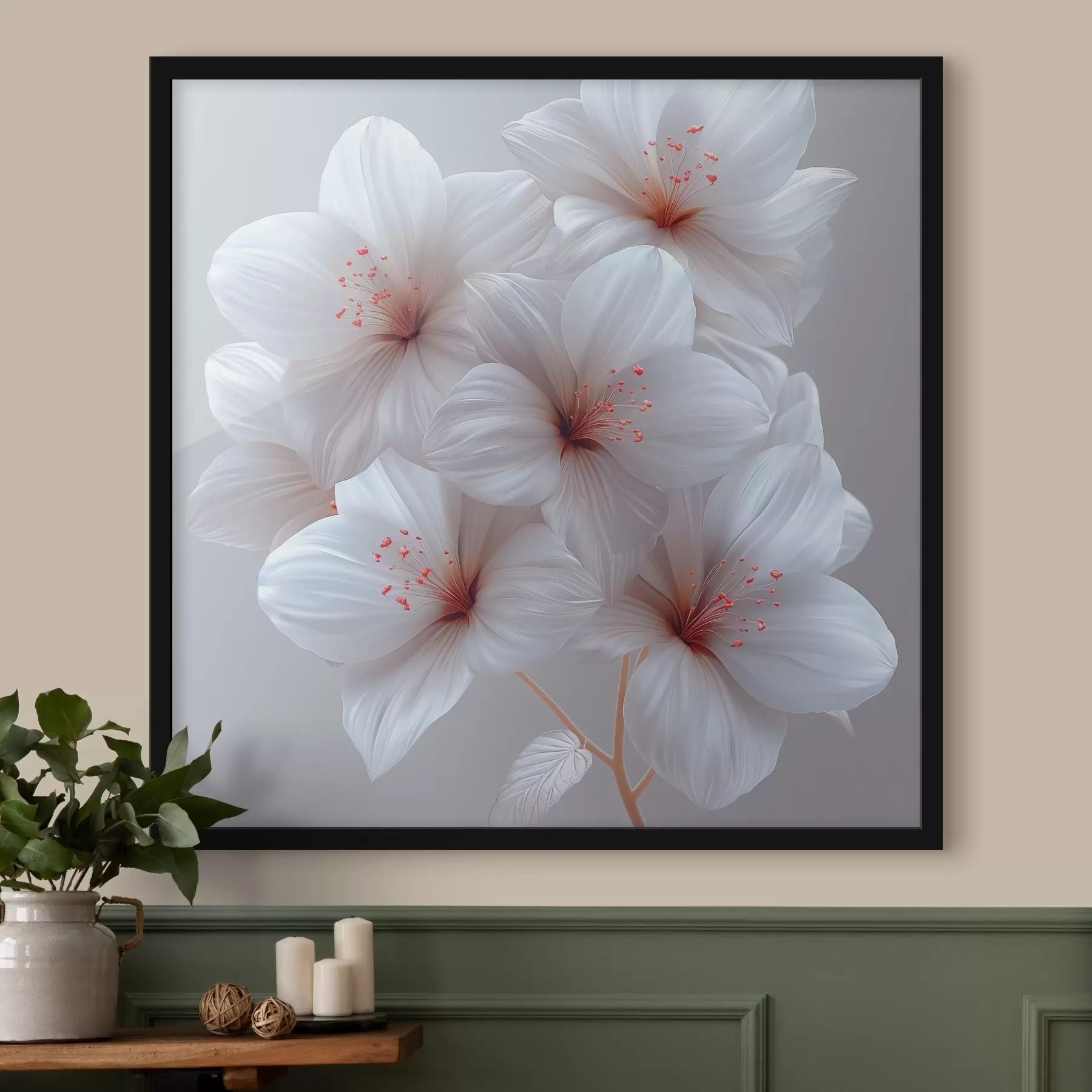 fototapet Crini albi eleganti si minimalisti f39761