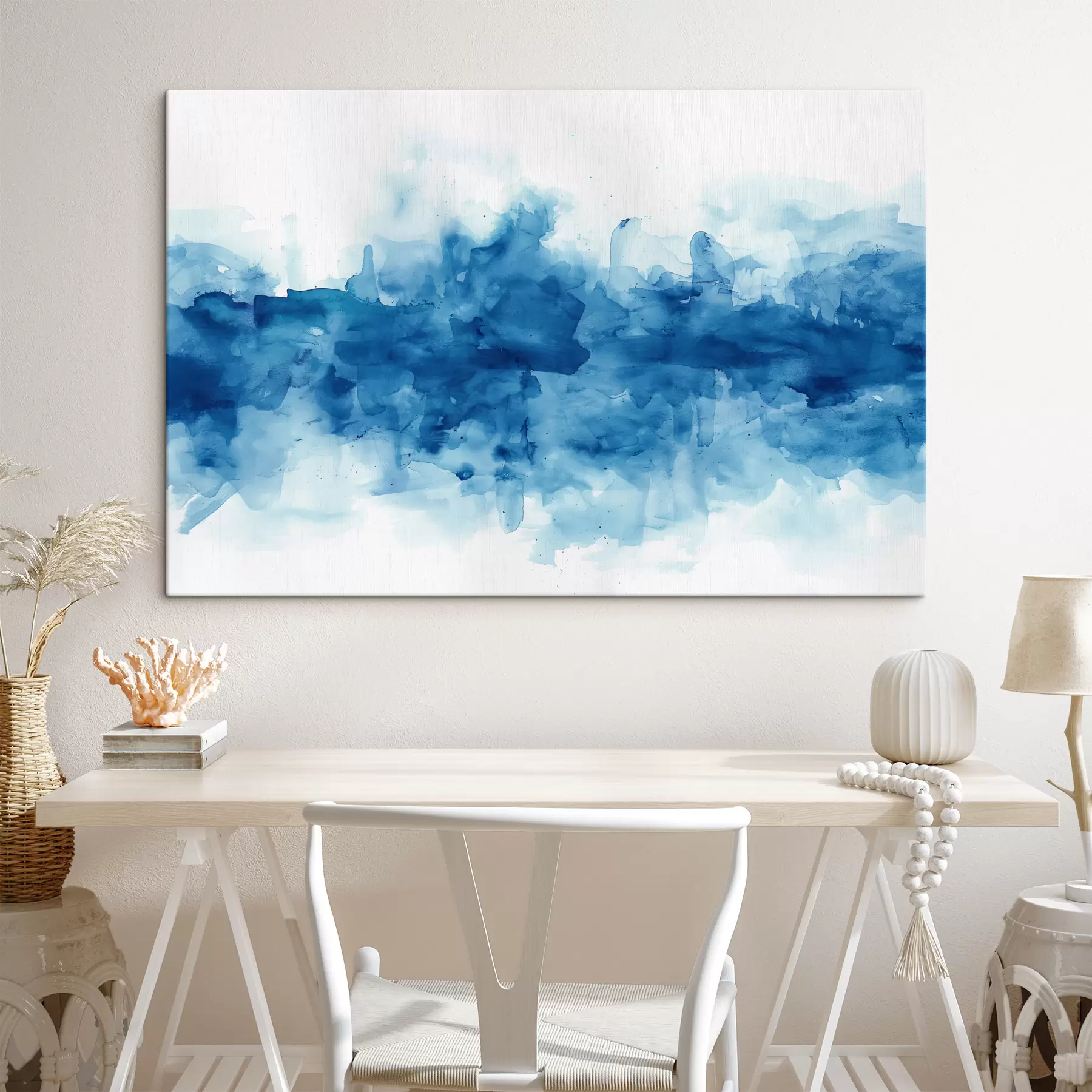 Tablouri Acuarelă, pete, albastru s39954