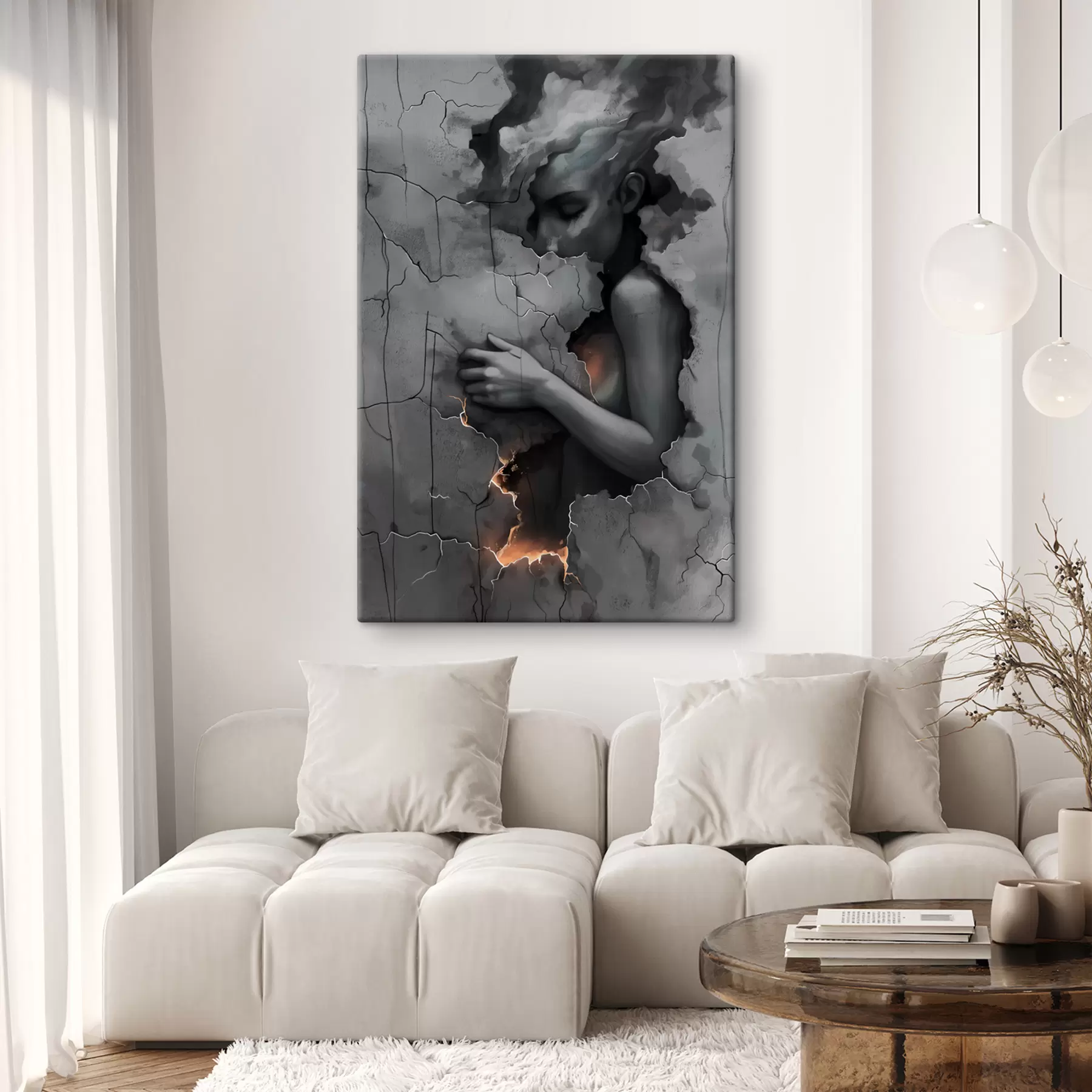 fototapet Fată, pereți, defect s39994