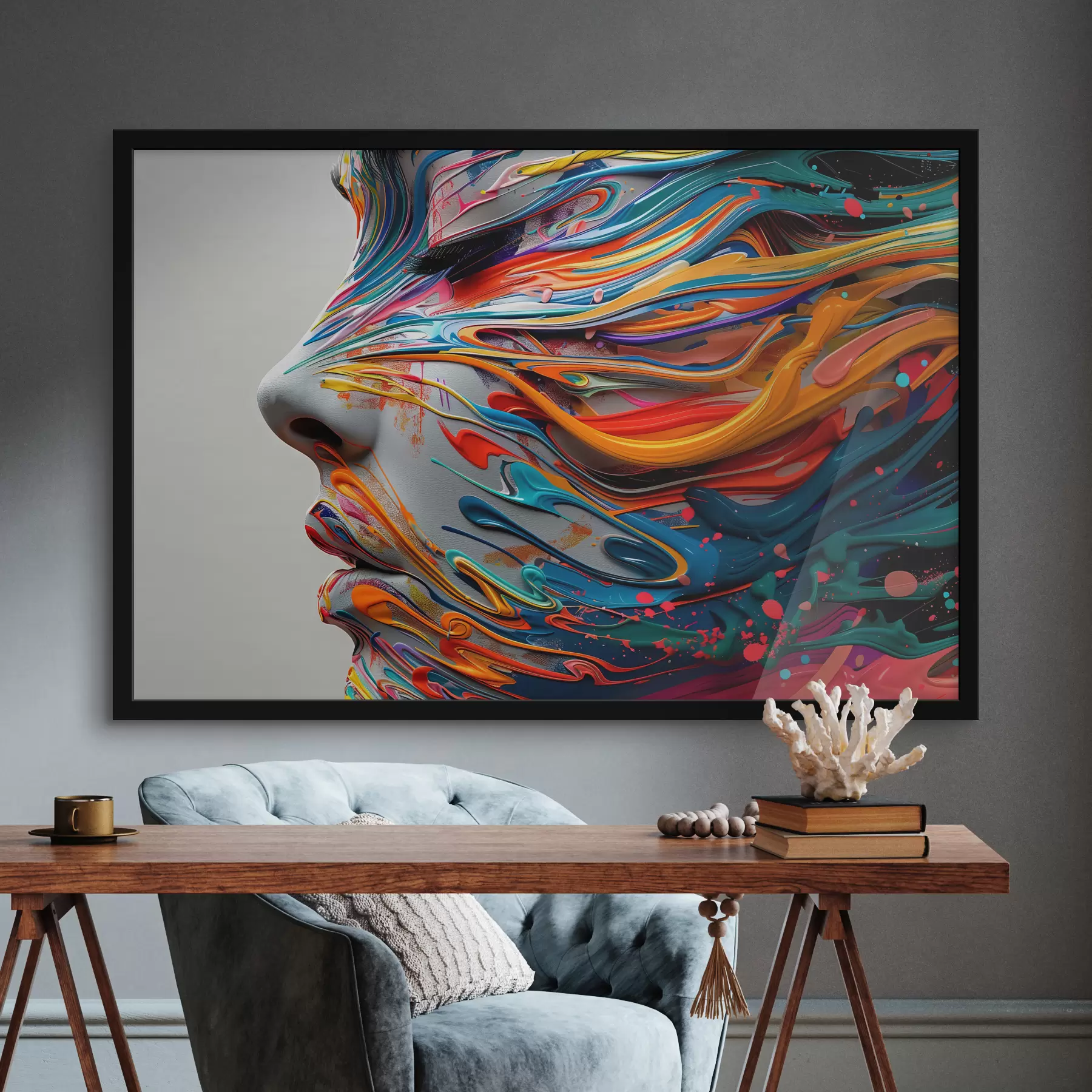 fototapet Față în vopsea f40203