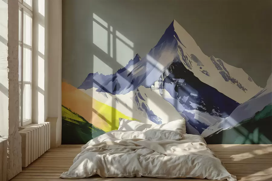 fototapet Peisaj montan cu tușe de perie w01394