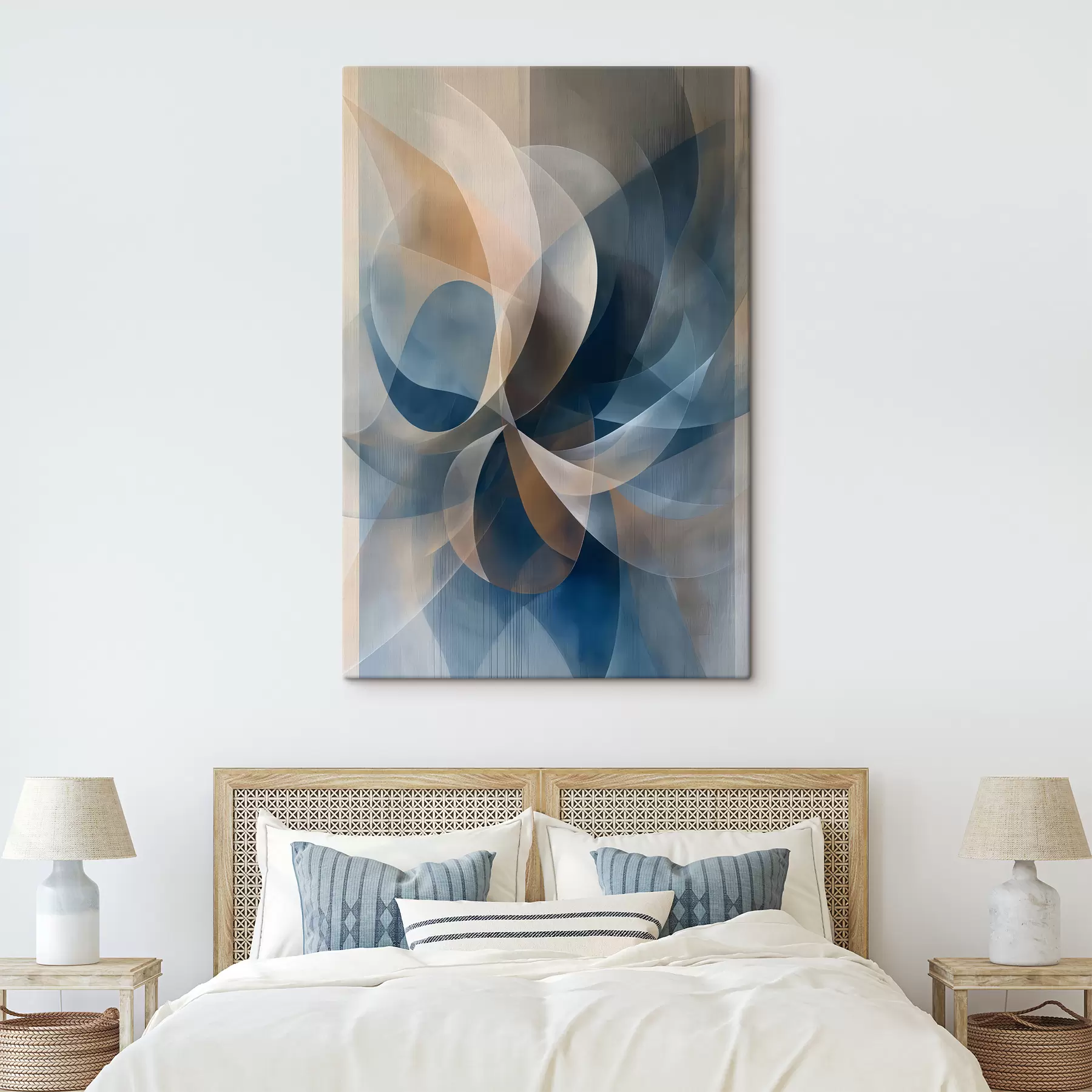 fototapet albastru bej abstract floare s40245