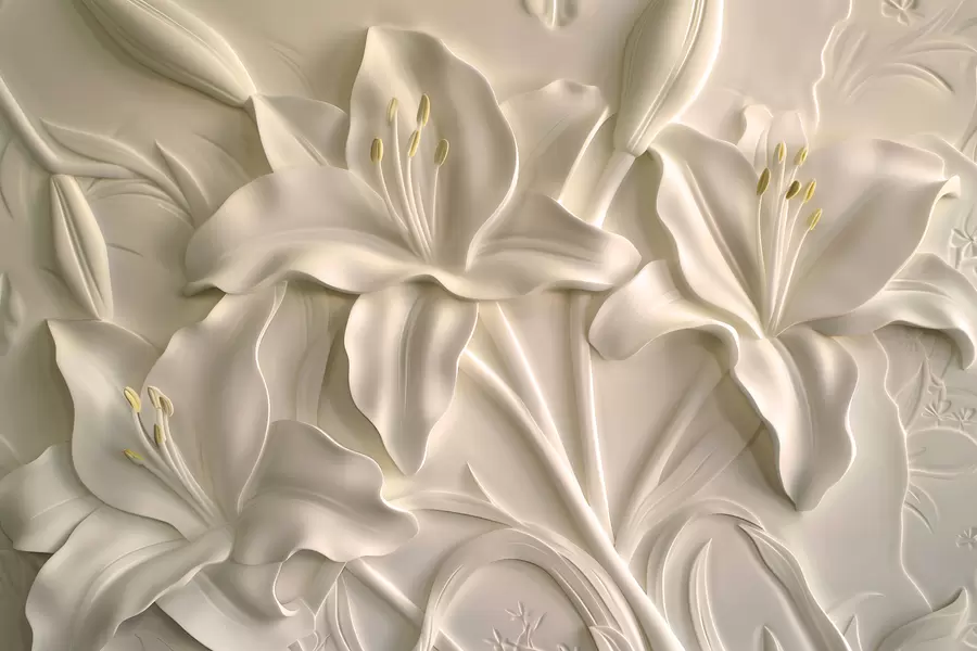 fototapet Basorelief cu crini mari de culoare bej w01434