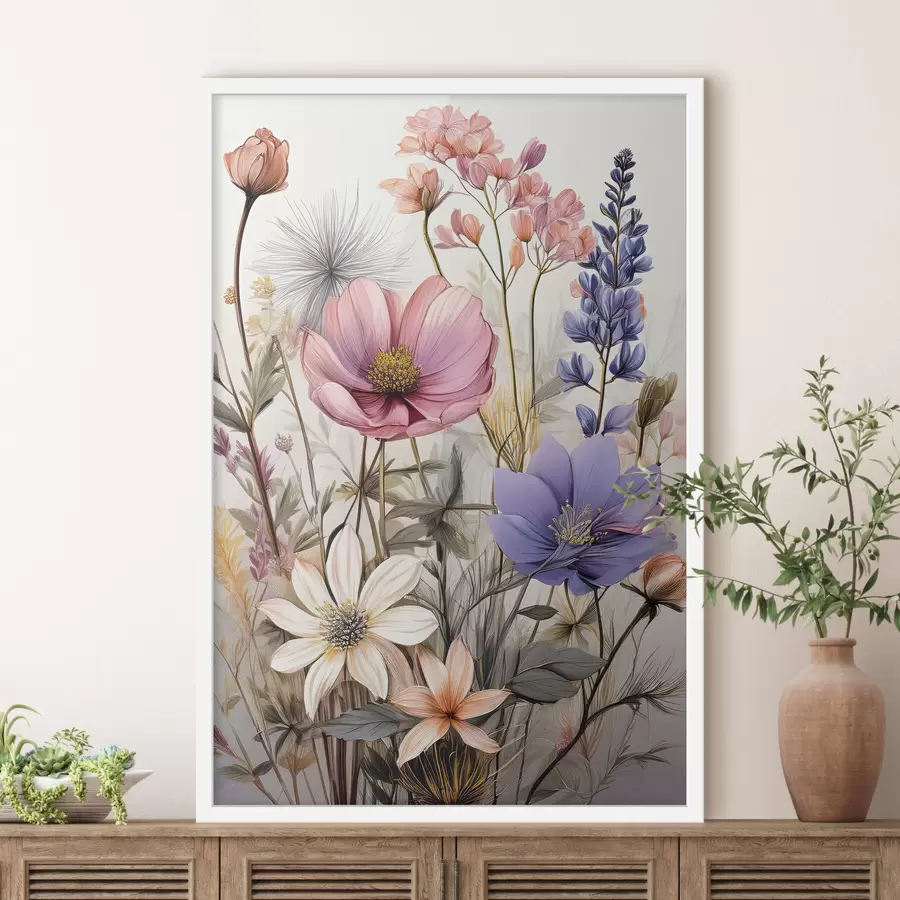 fototapet flori sălbatice, aranjament floral f40423