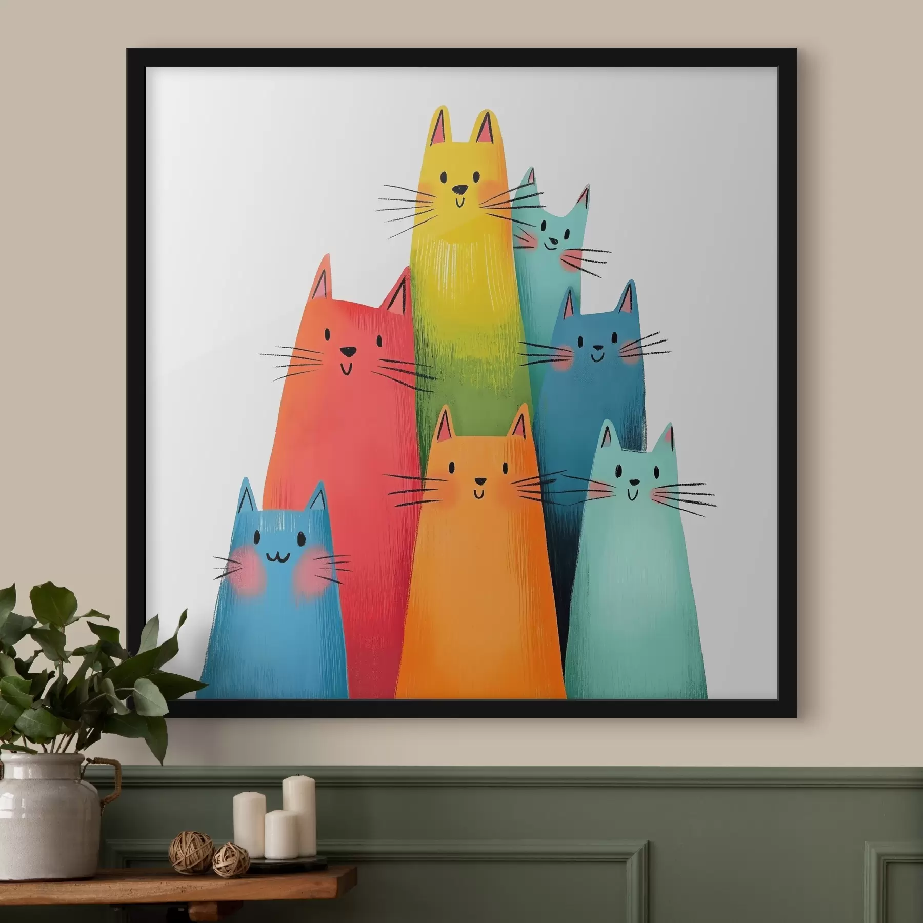 fototapet Pisici abstracte multicolore f40041