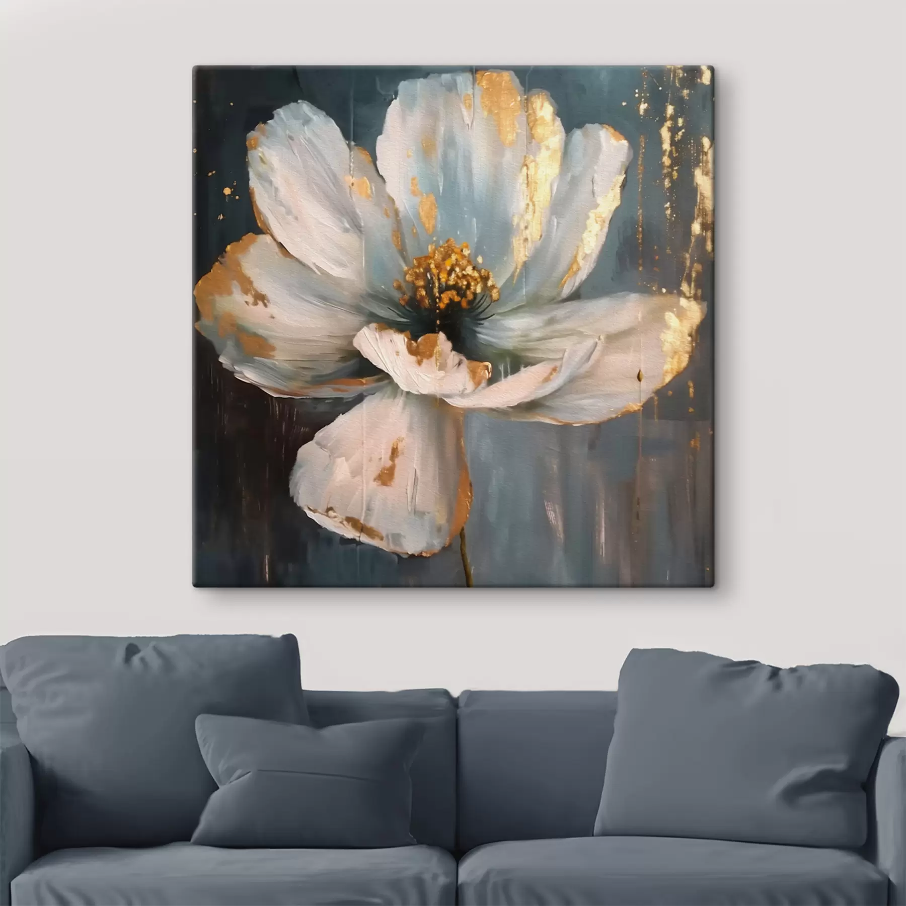 fototapet O floare albă mare s40513