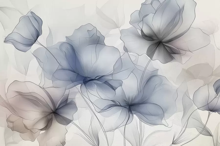 fototapet Flori abstracte pe un perete de beton w01037