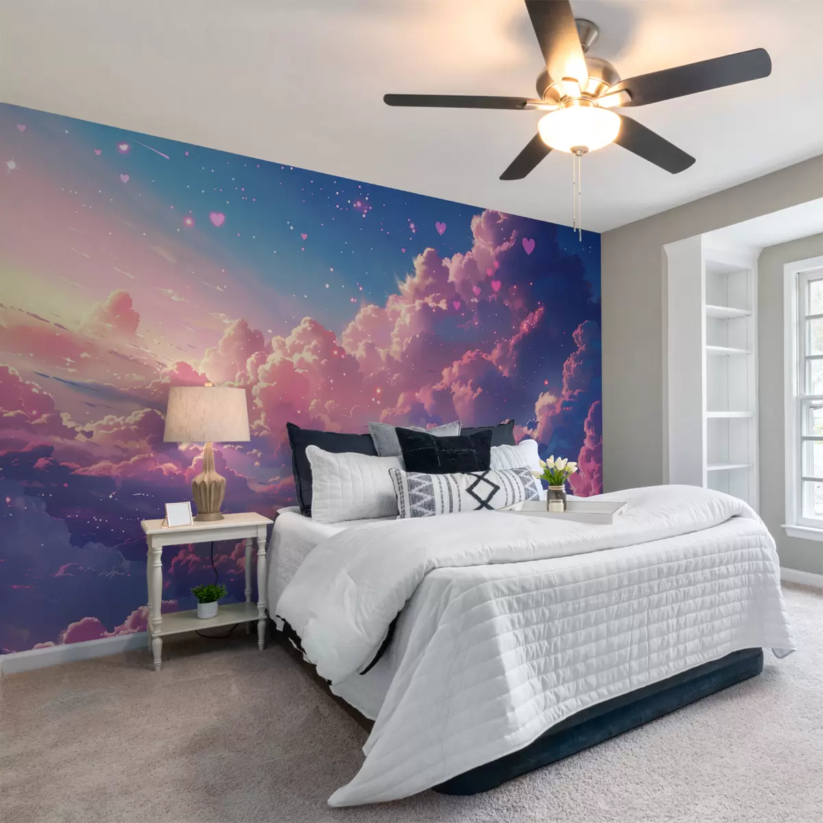 fototapet Cer magic cu inimioare w01487