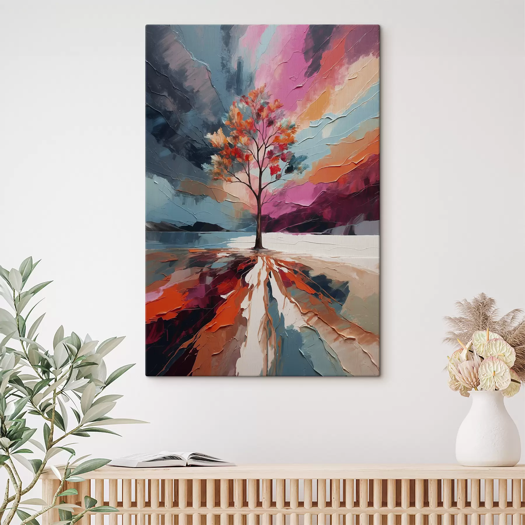 fototapet Pictură acrilică abstractă cu copac s40461