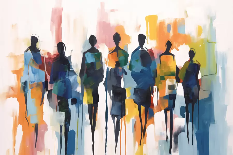 fototapet Siluete de oameni abstracte w01559