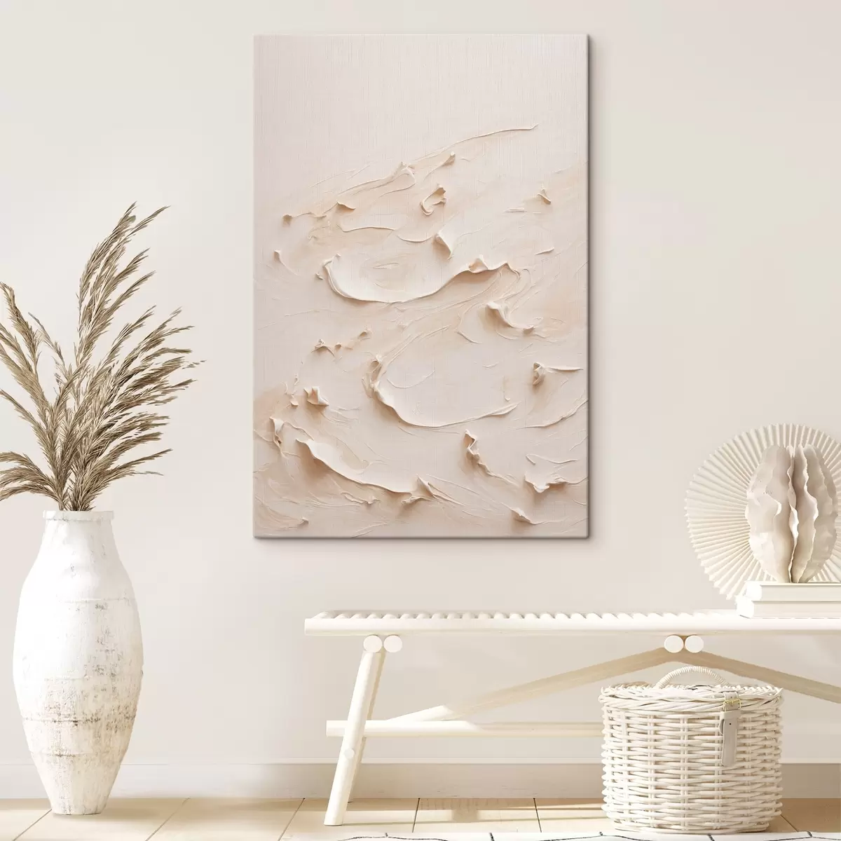 Tablouri Pictură abstractă în culori de ulei alb s40623