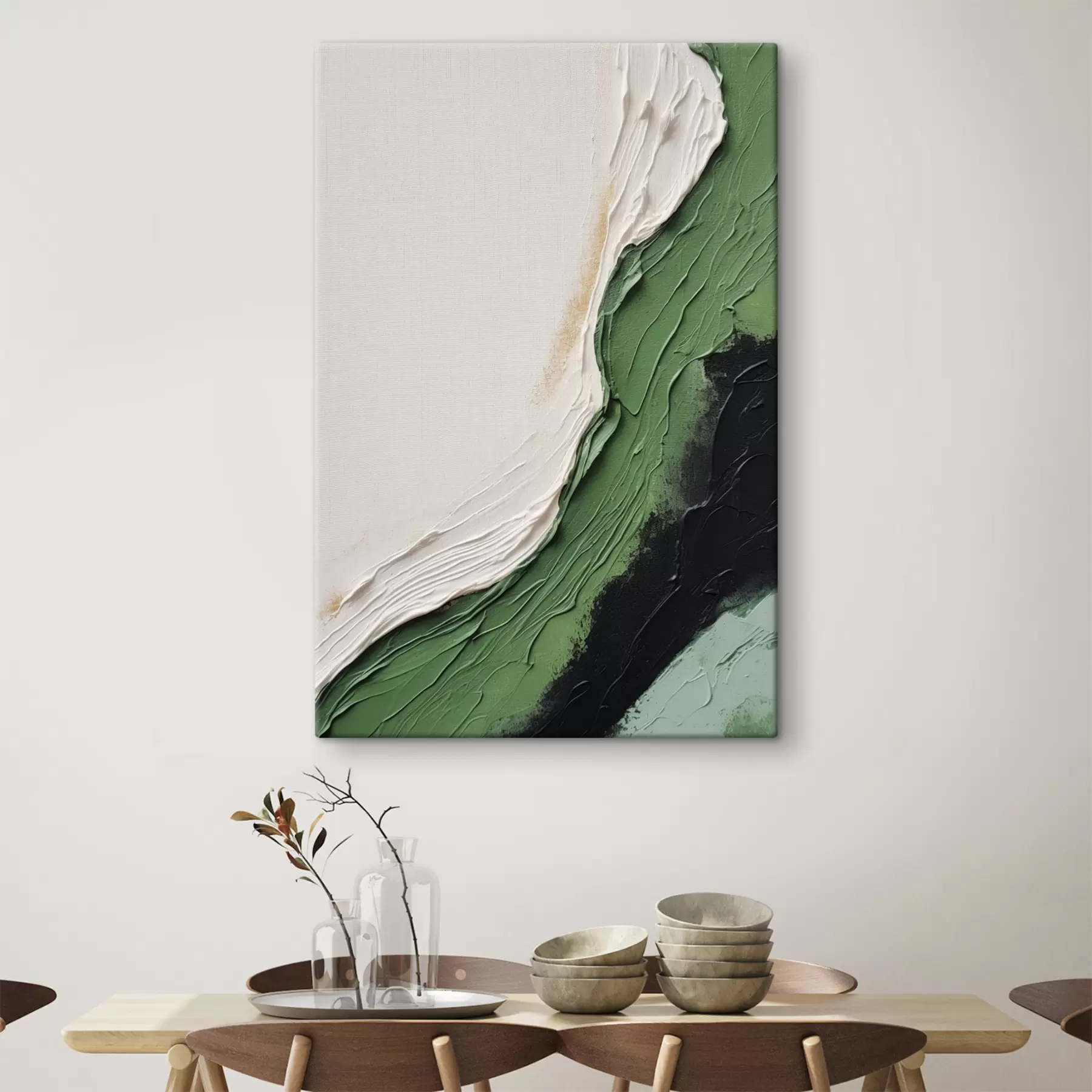 fototapet Stucco, verde, culoare închisă s40848