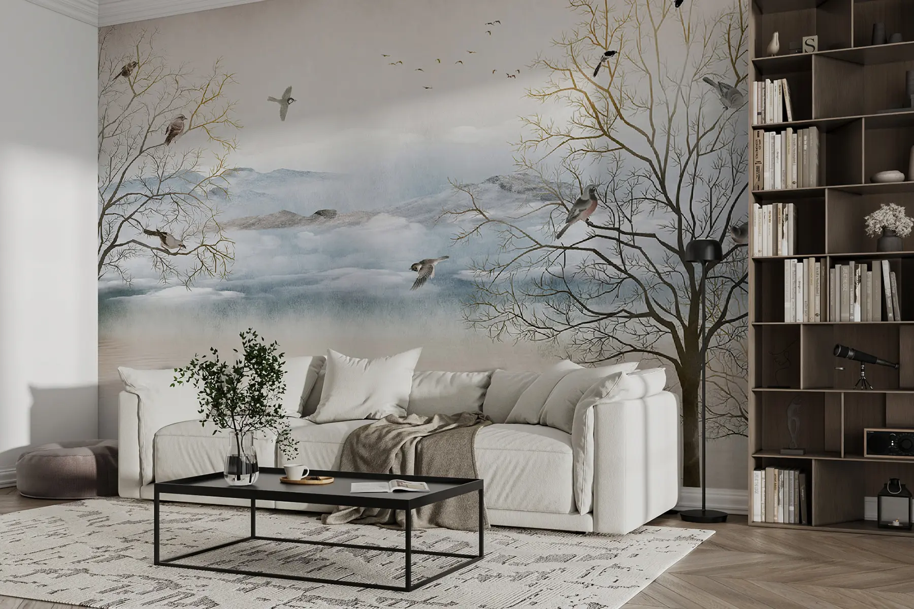 fototapet Lac și munți cețoși u34575