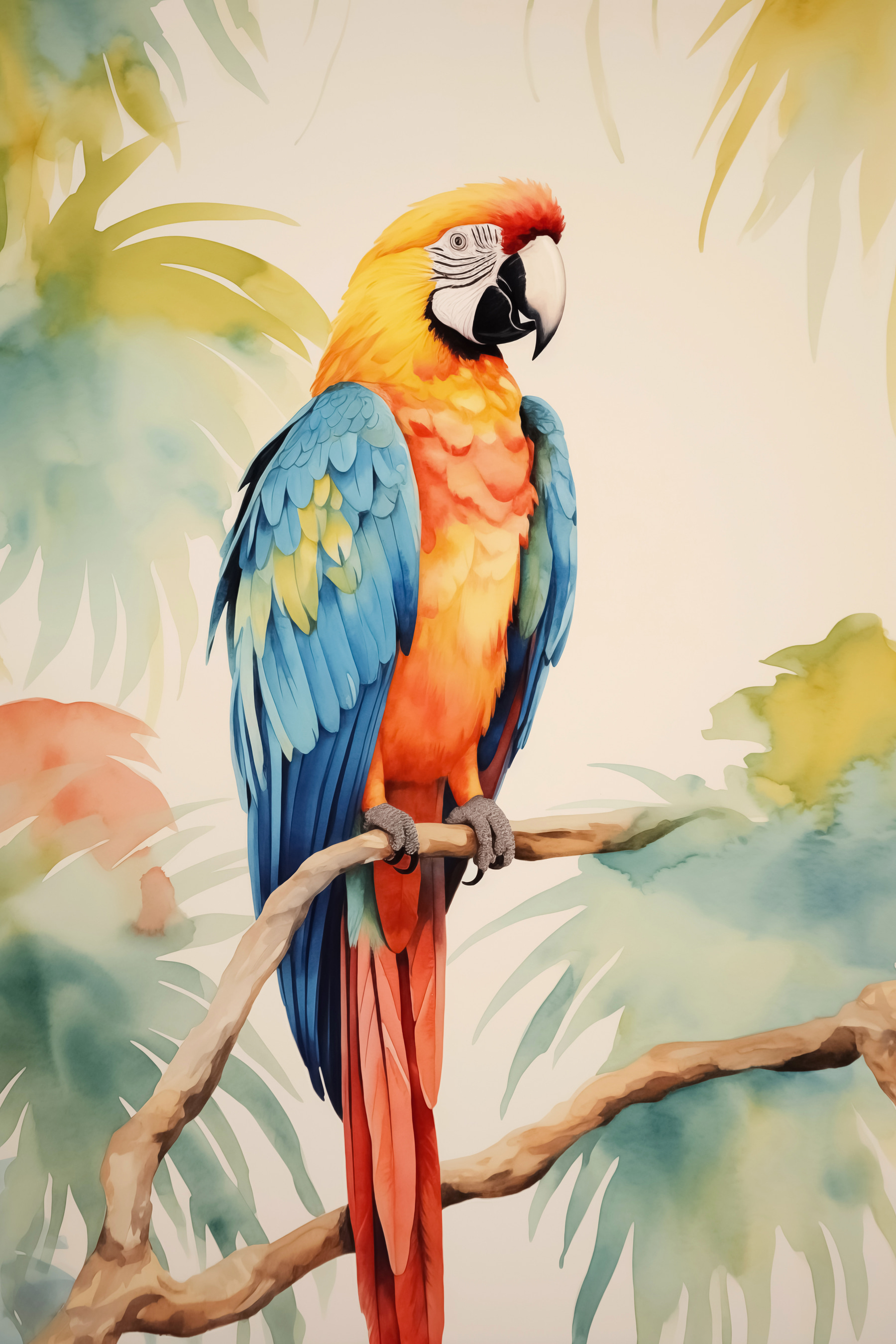 Tablouri Un papagal macaw colorat stă pe o ramură № s40879 Uwalls