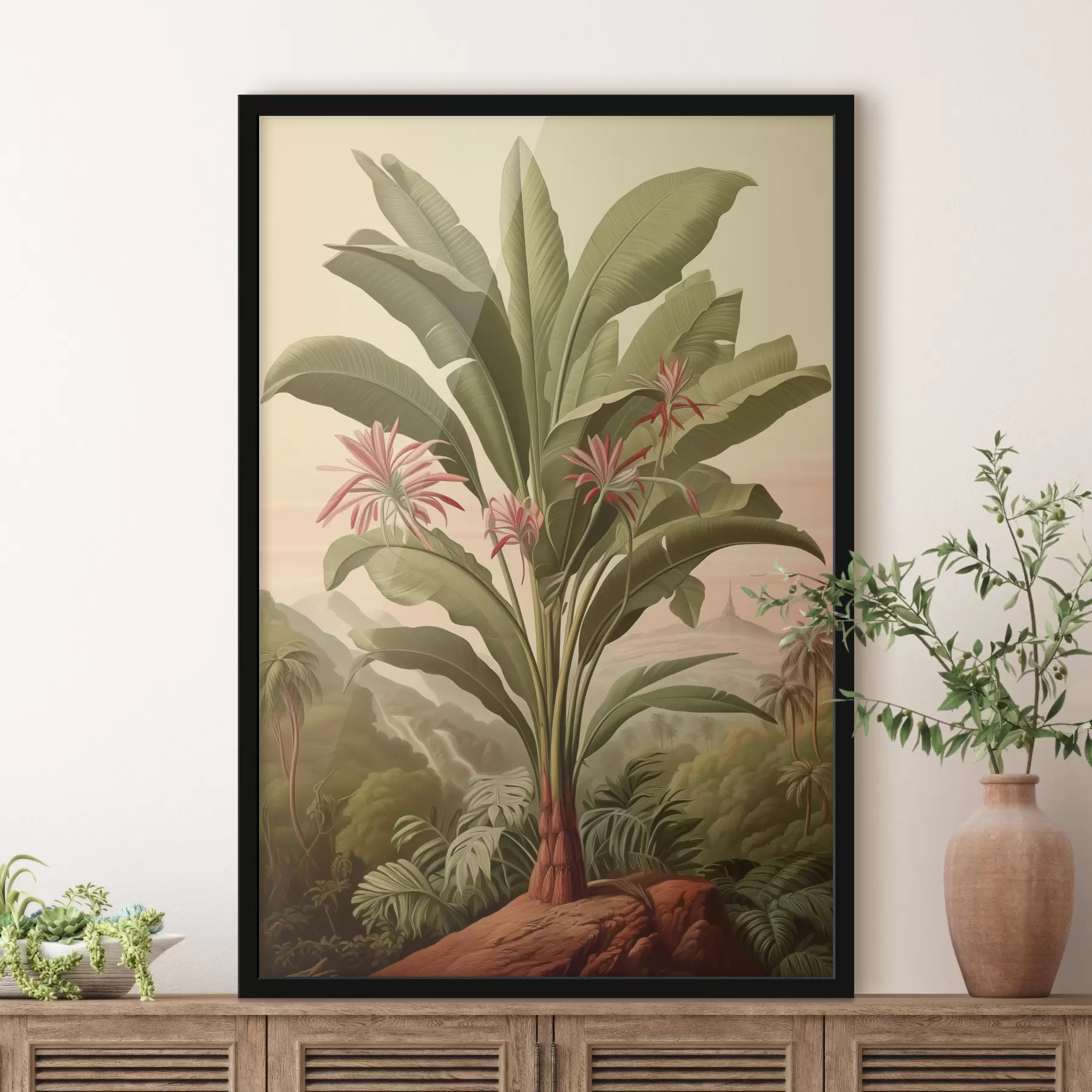 Tablouri Vintage Banana Palm, culoare verde f40878