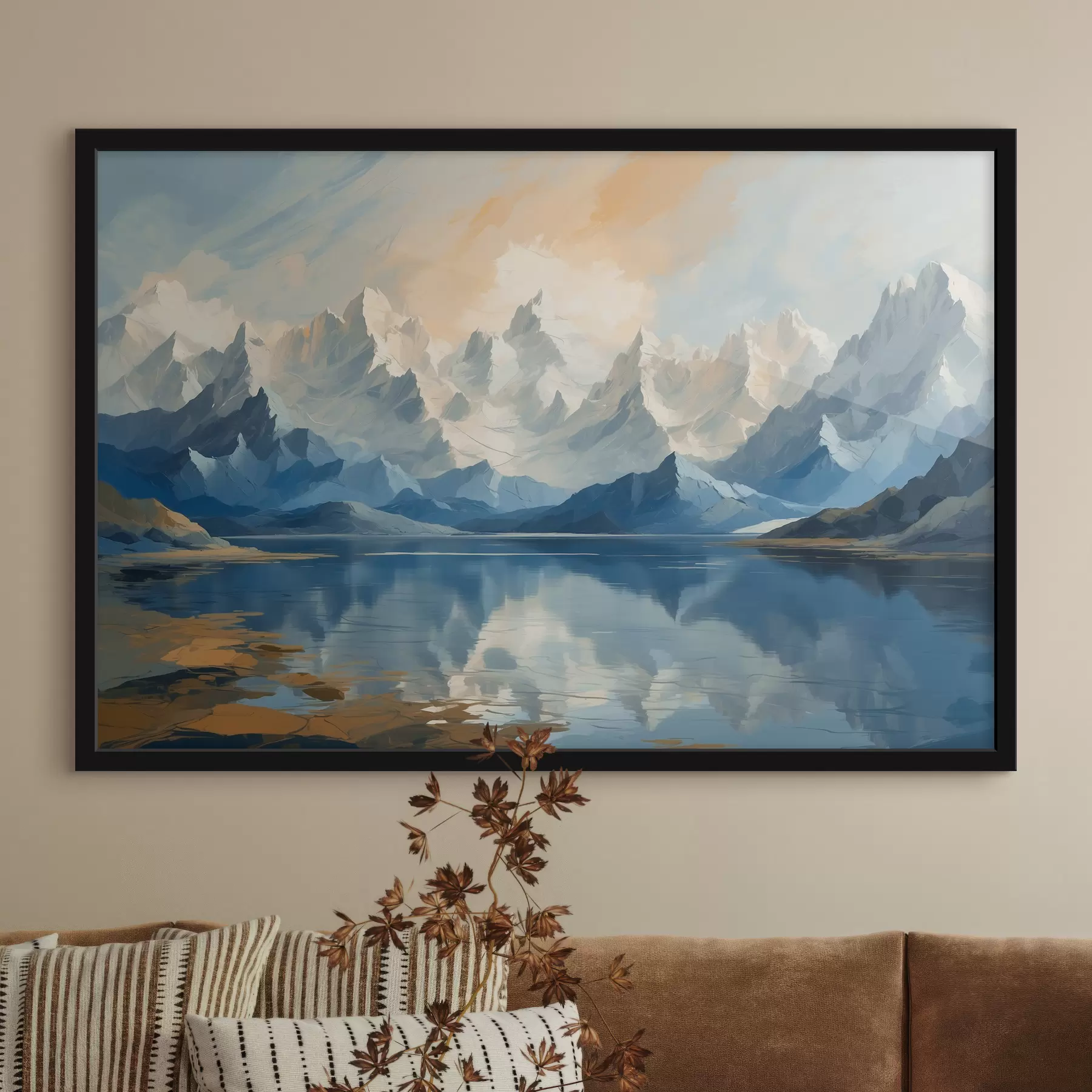 fototapet Lac și munți înzăpeziți f40861