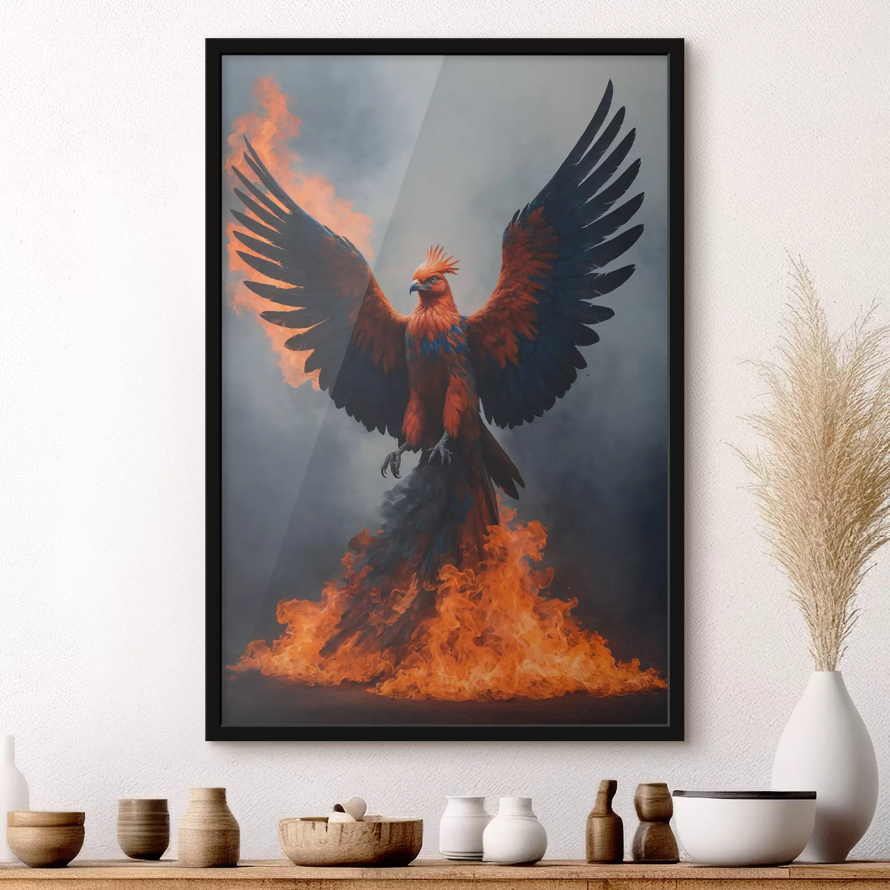 Tablouri Phoenix pe fundal încețoșat f40873
