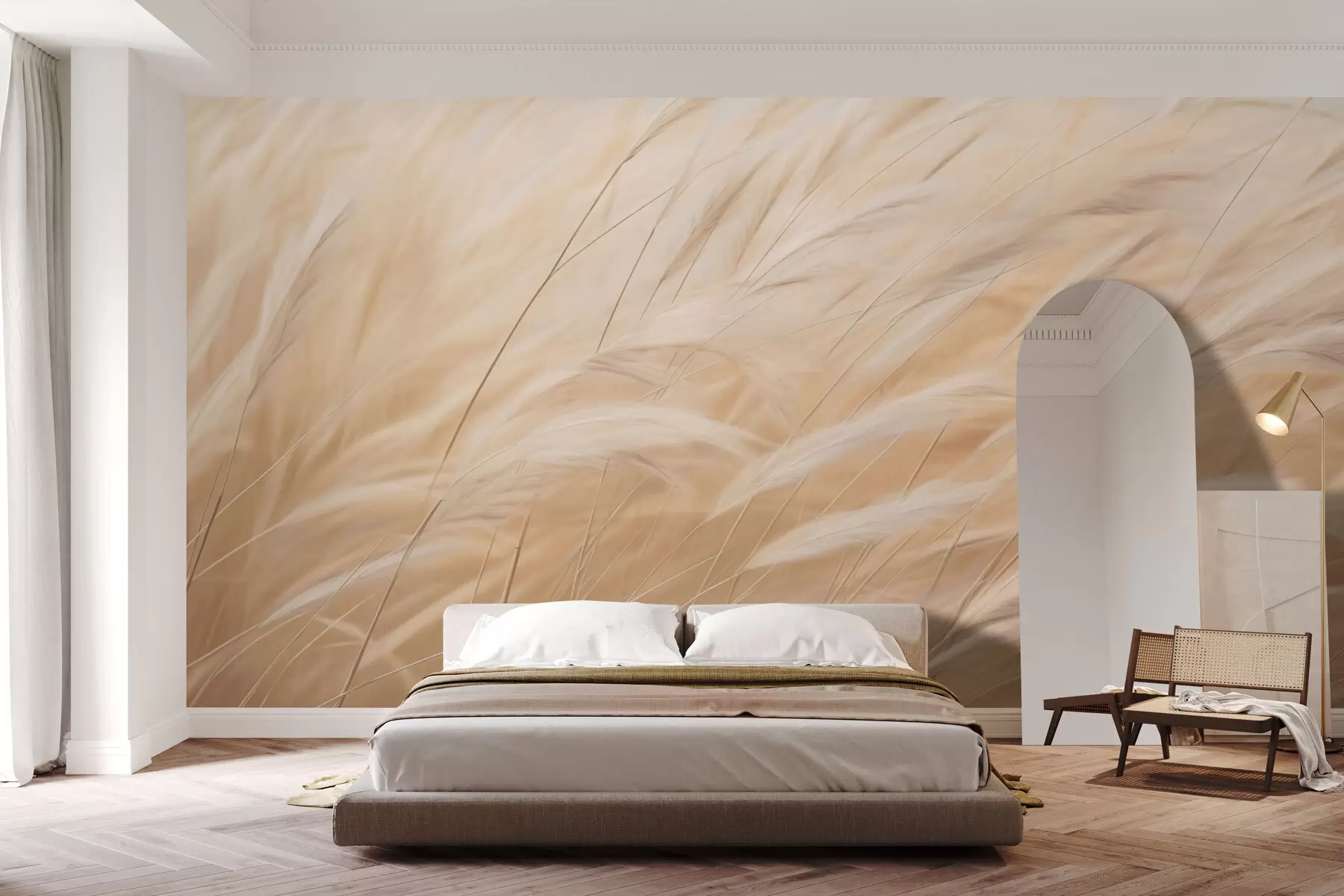 fototapet Spicule galbene de iarbă de câmp w01719