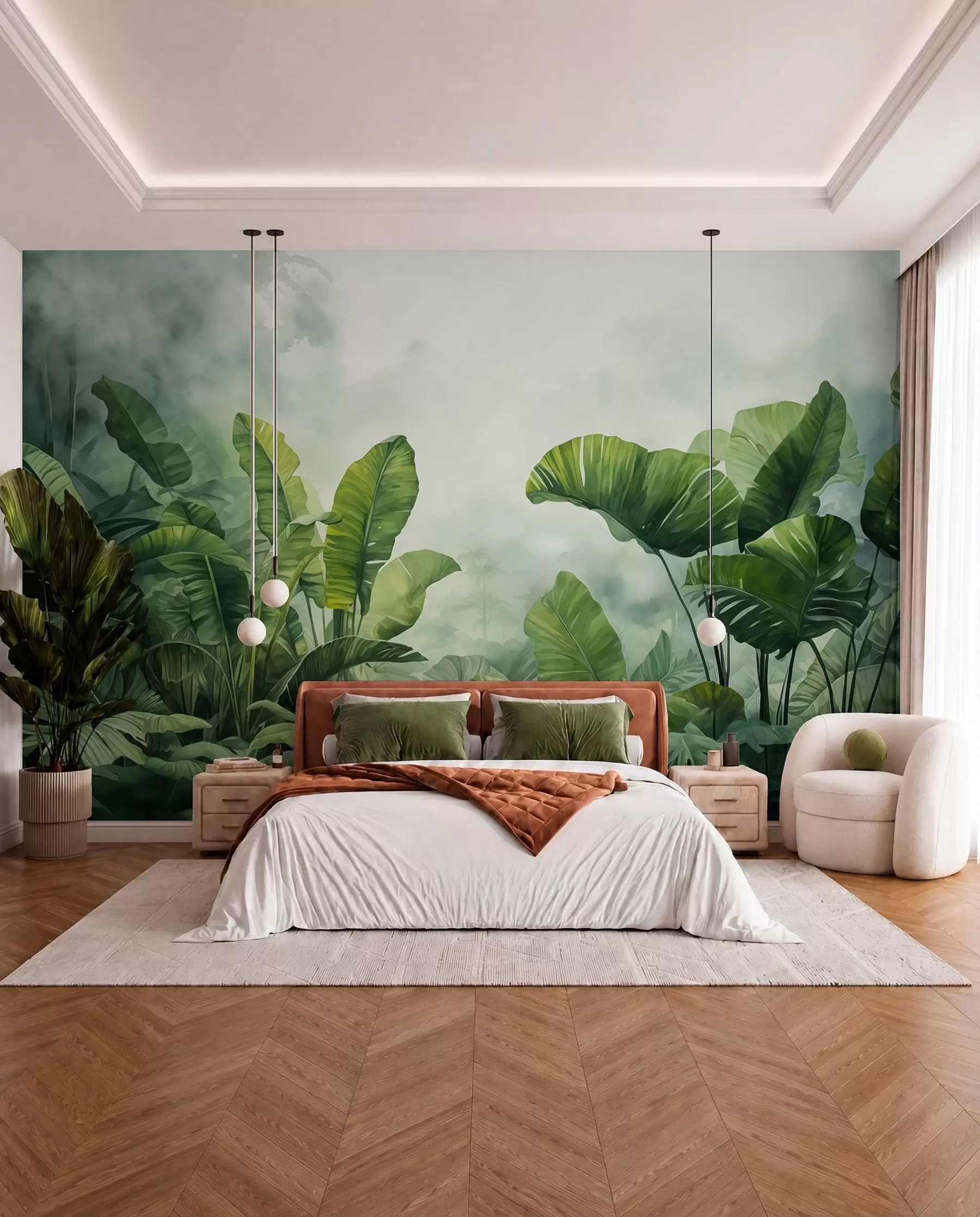 fototapet Frunze tropicale în ceață w01868