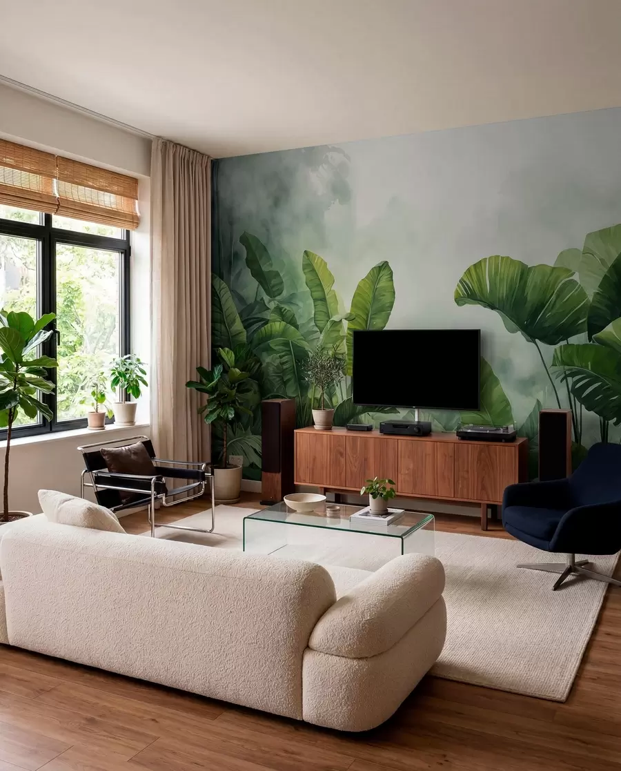 fototapet Frunze tropicale în ceață w01868