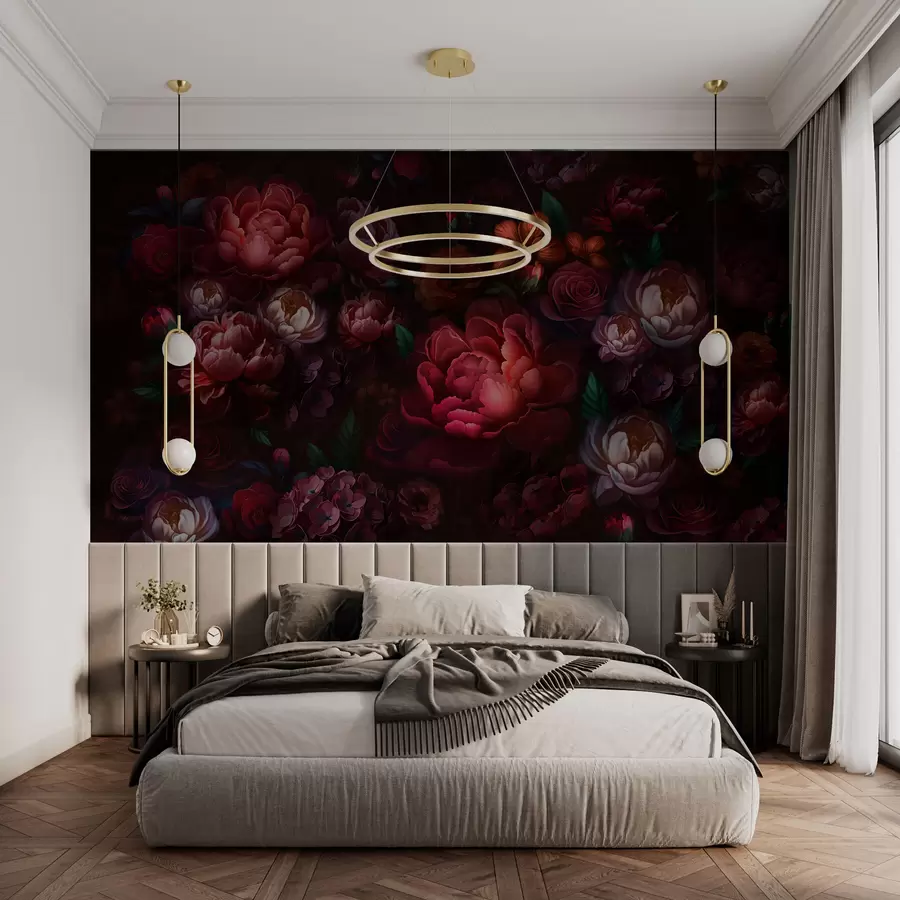 fototapet Flori rafinate pe un fundal întunecat w01794