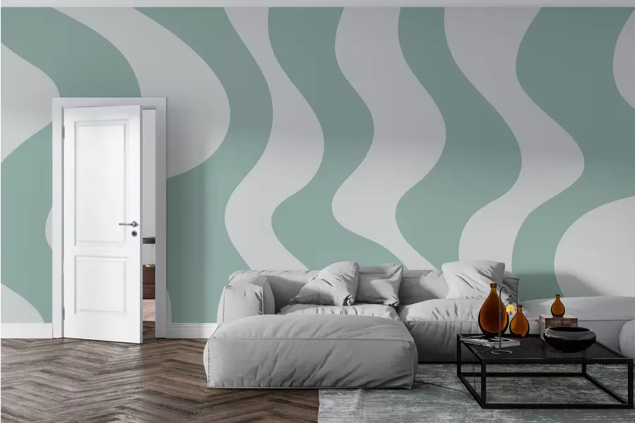 fototapet Linii verzi sinuoase w01833