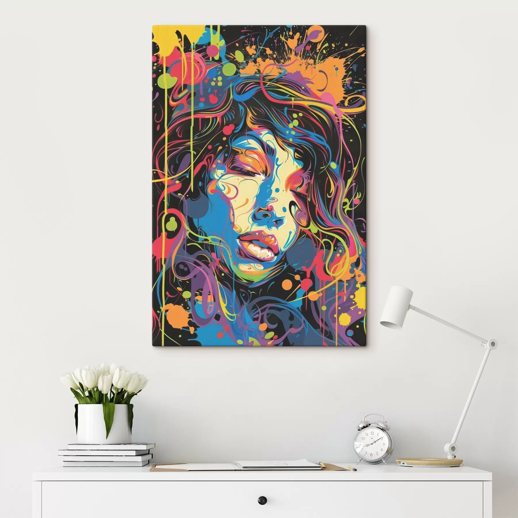 fototapet Exprimare vibrantă prin tușe colorate s39034