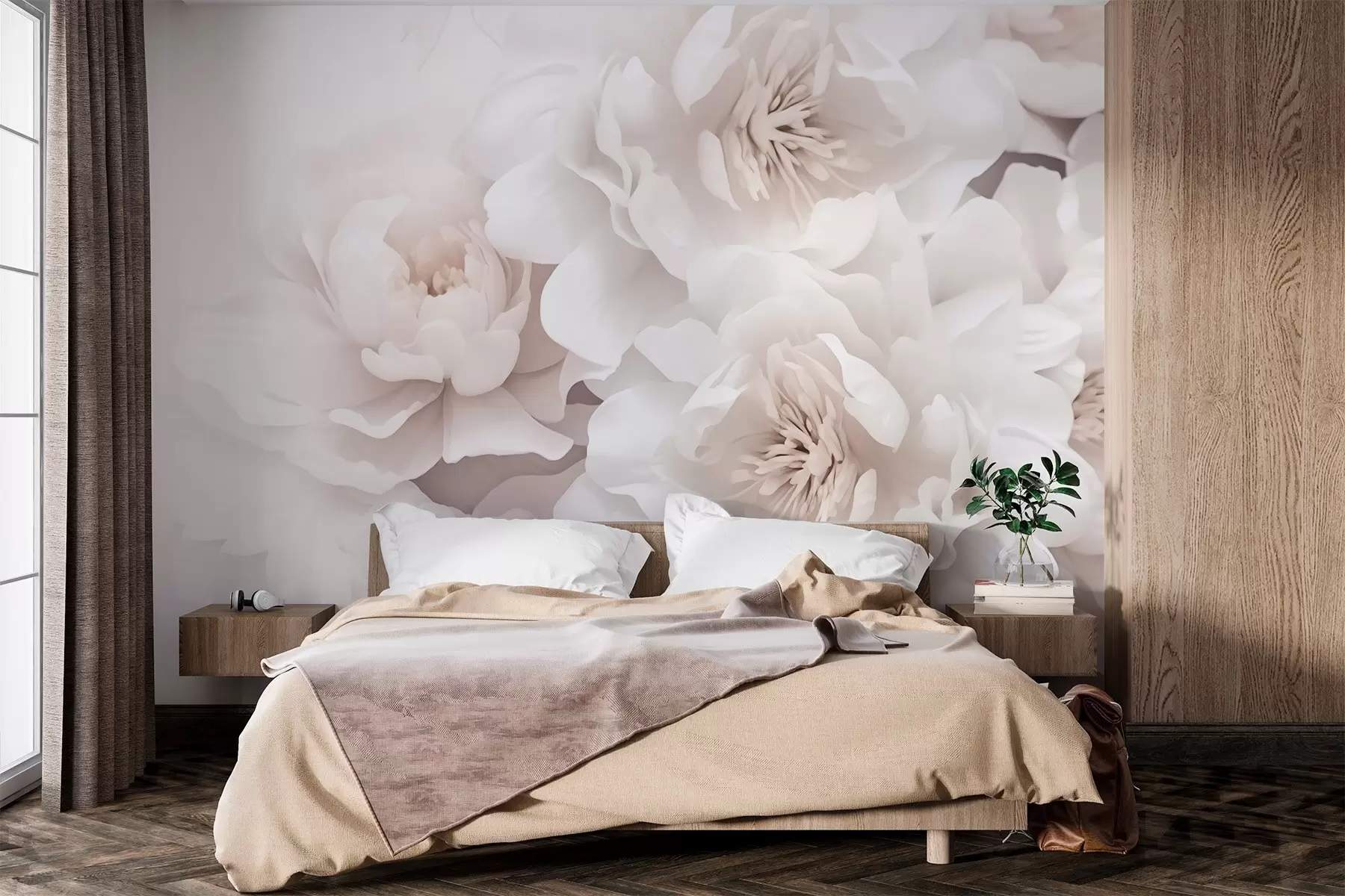 fototapet Trandafiri albi w01909