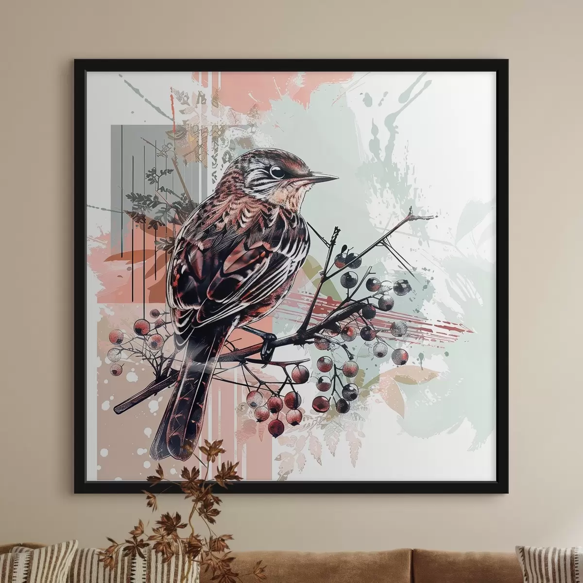 Poster O pasăre pe o ramură f38273