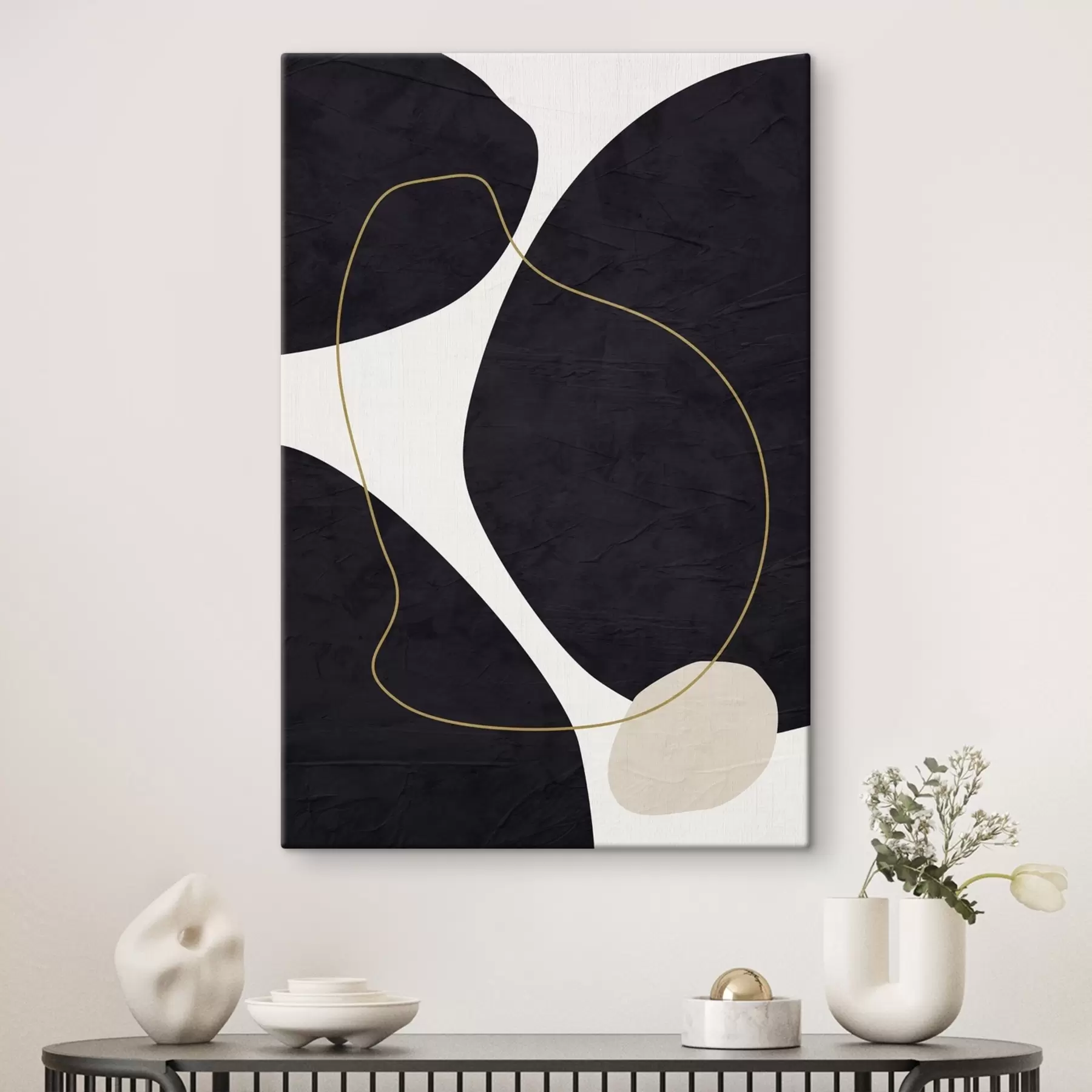 fototapet Vârtejuri elegante în armonie monocromă s36036