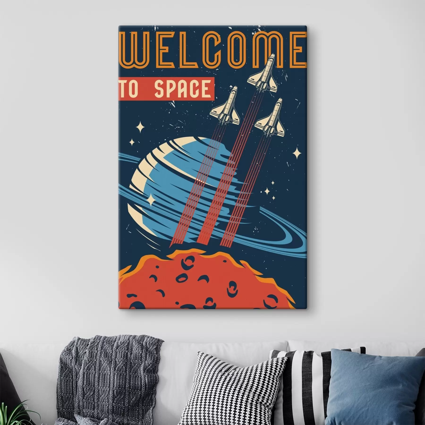 Tablouri Un poster cu navete spațiale zburând pe cer s36832