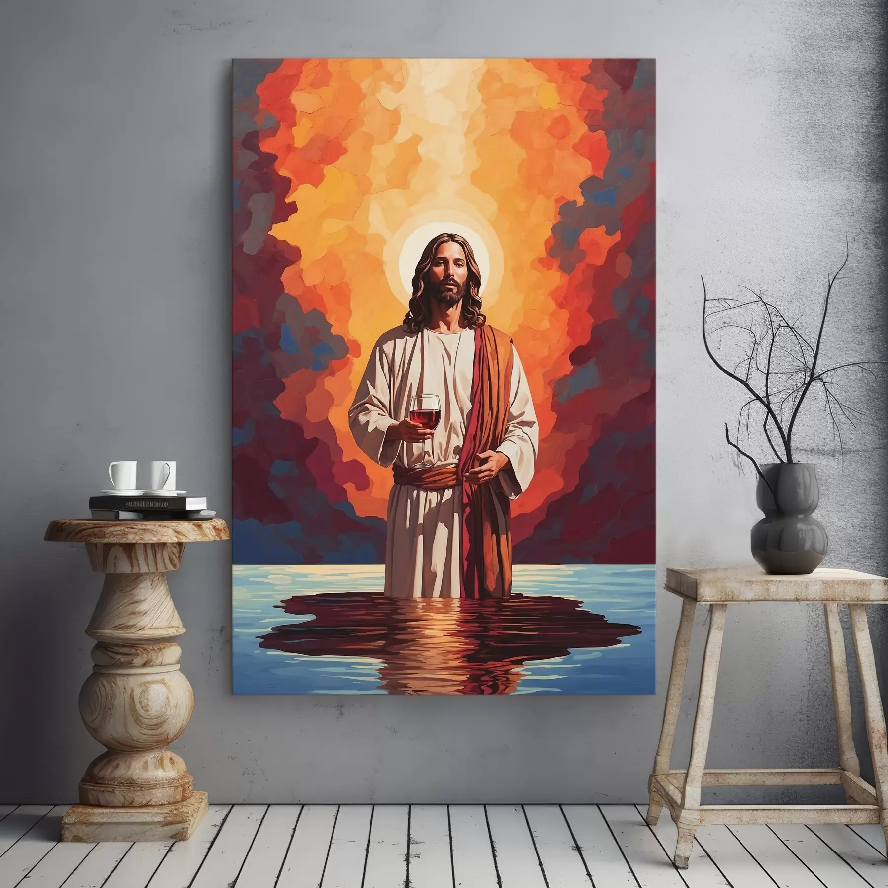 Tablouri Pictura unui bărbat care ține un pahar de vin s38125