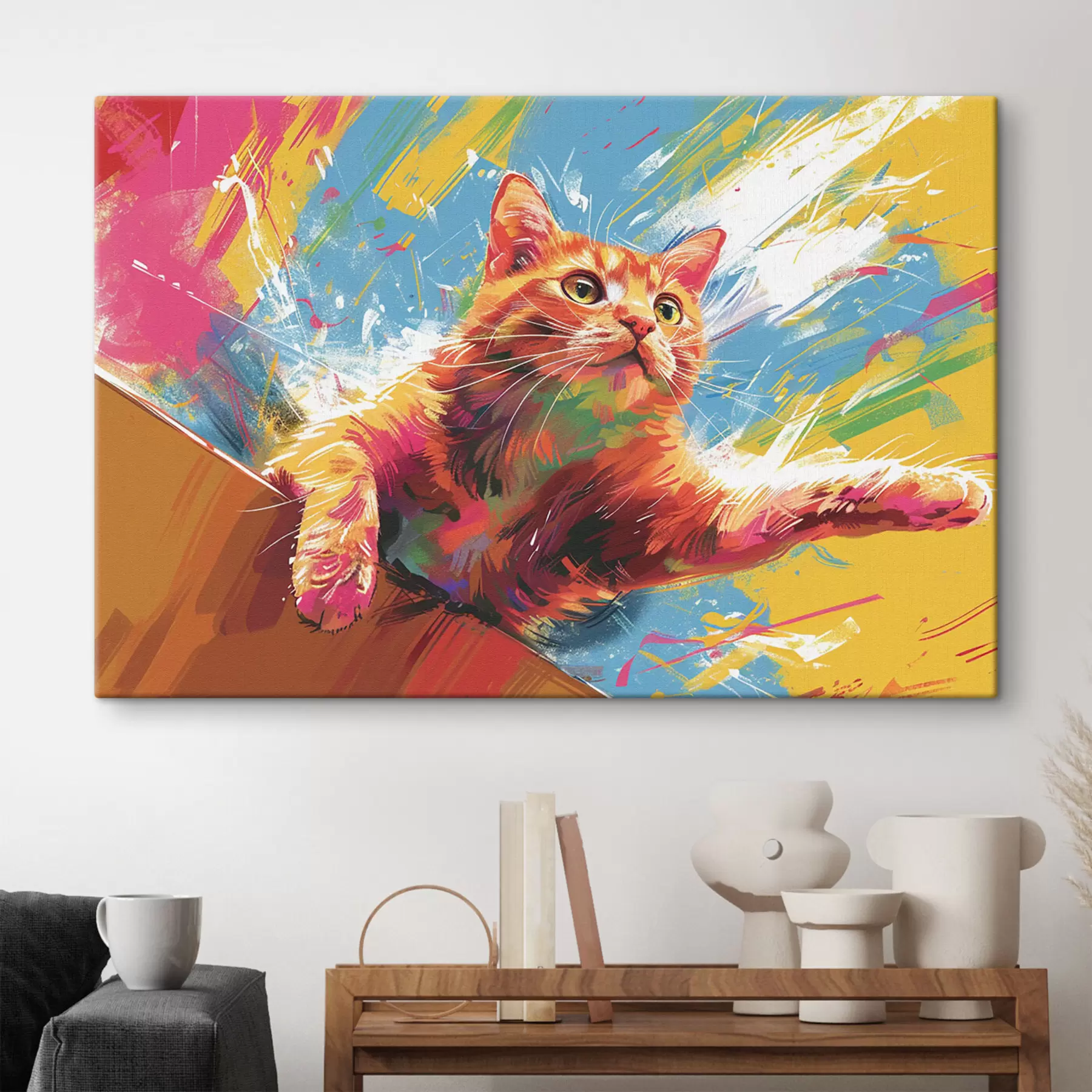 fototapet O pisică care își scoate laba s38251