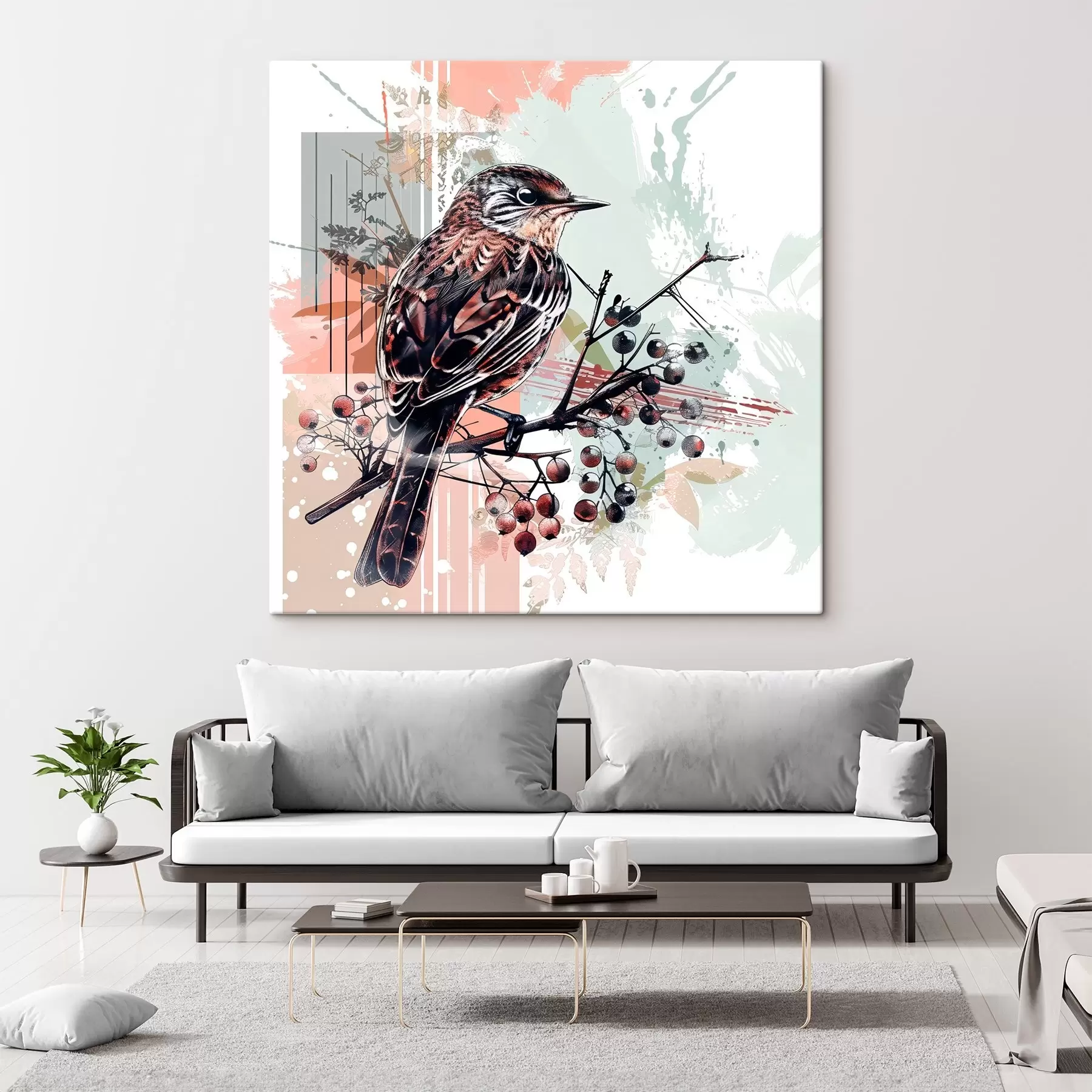 fototapet O pasăre pe o ramură s38273