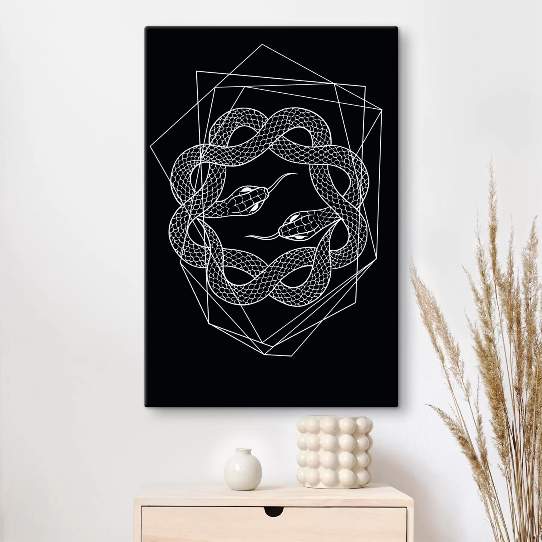 Tablouri Un șarpe alb într-un cerc s38565v4