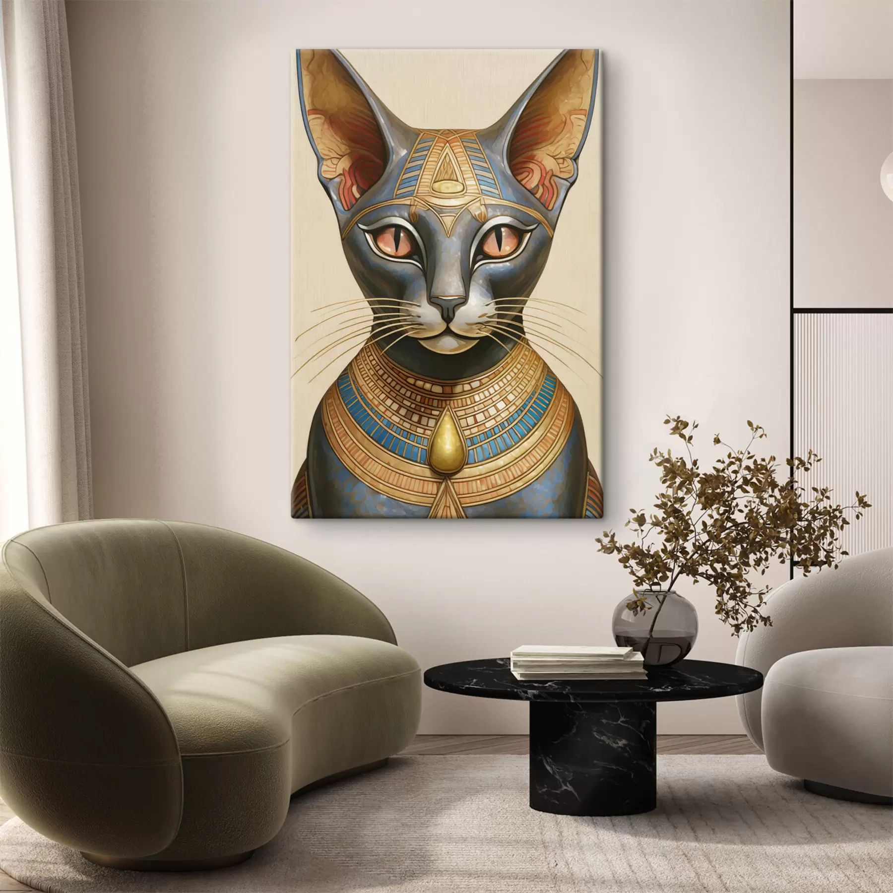 Tablouri Pisică egipteană maiestuoasă în costum de ceremonie s38724