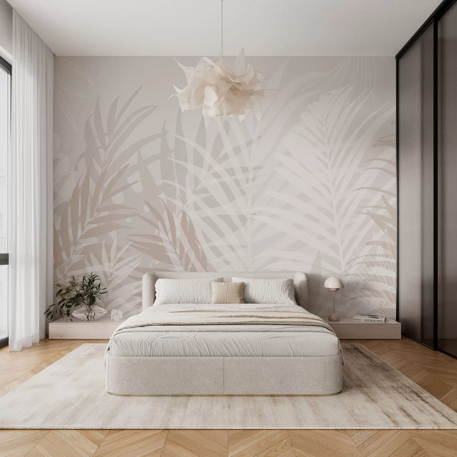 fototapet Frunze tropicale la modă w02026v2