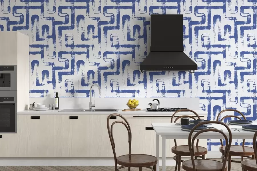 fototapet Design cu model geometric albastru îndrăzneț u99091v4