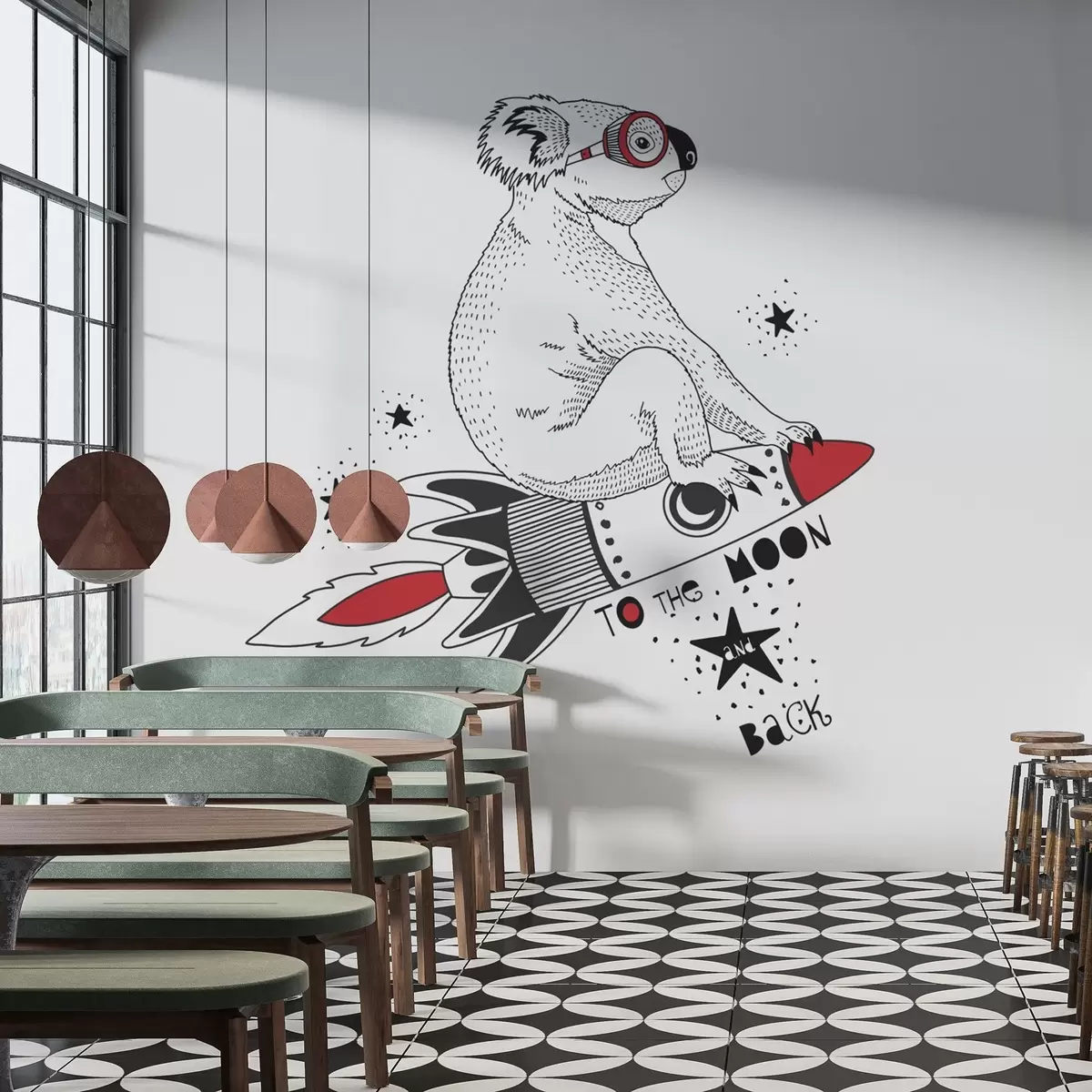 fototapet Aventura spațială a lui Koala vă așteaptă w00151