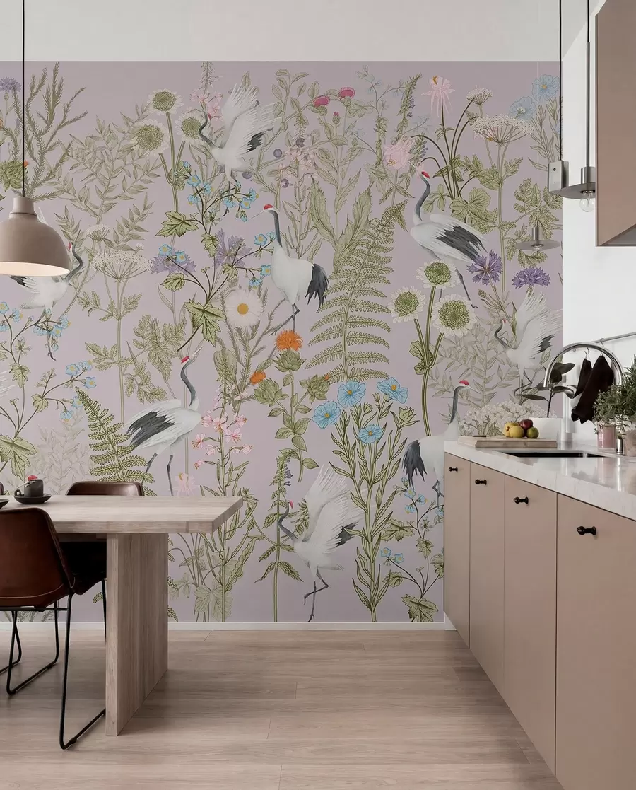 fototapet Macarale elegante în mijlocul florilor vibrante w00380v3