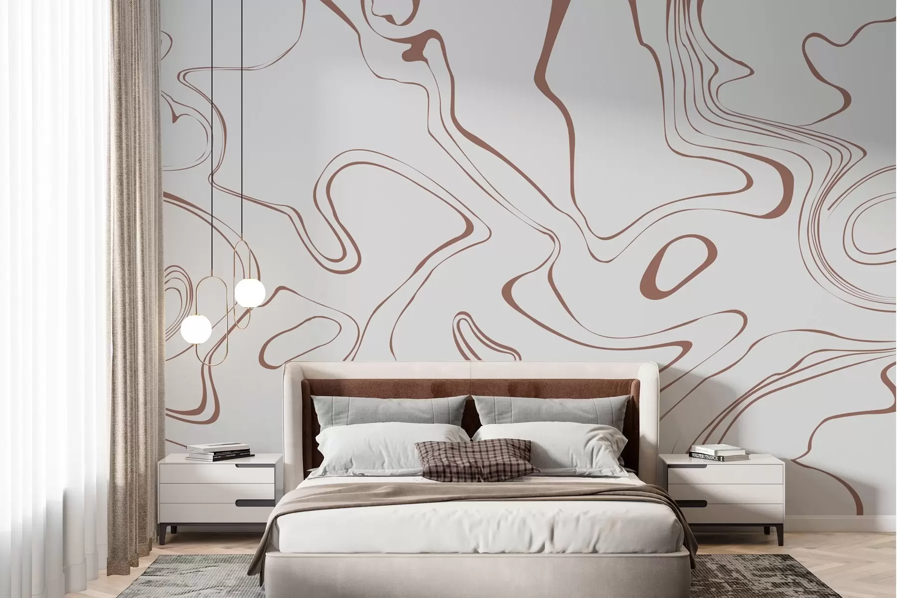 fototapet Linii abstracte în tonuri neutre w00634
