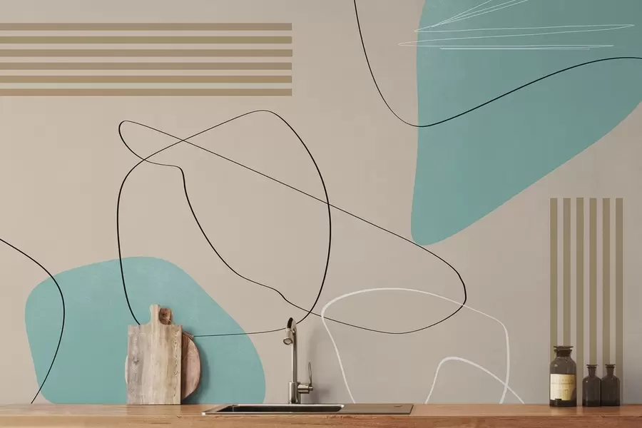 fototapet Forme abstracte în culori moi w00724v2