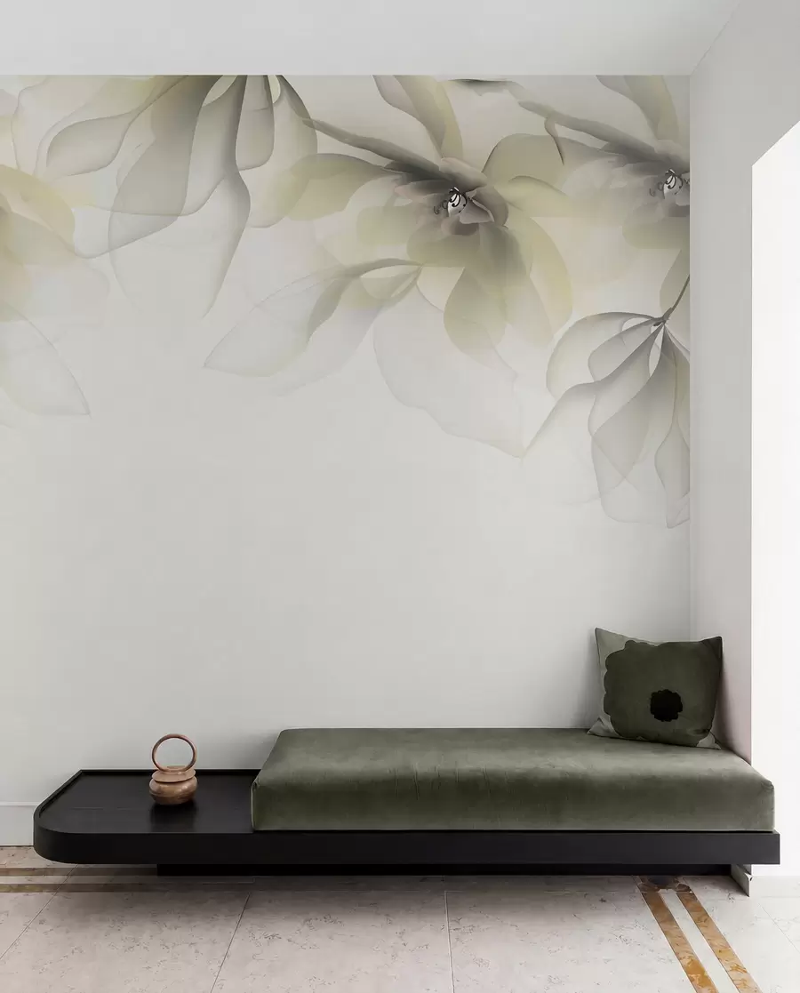 fototapet flori mari translucide galbene pe vârf w02093v1